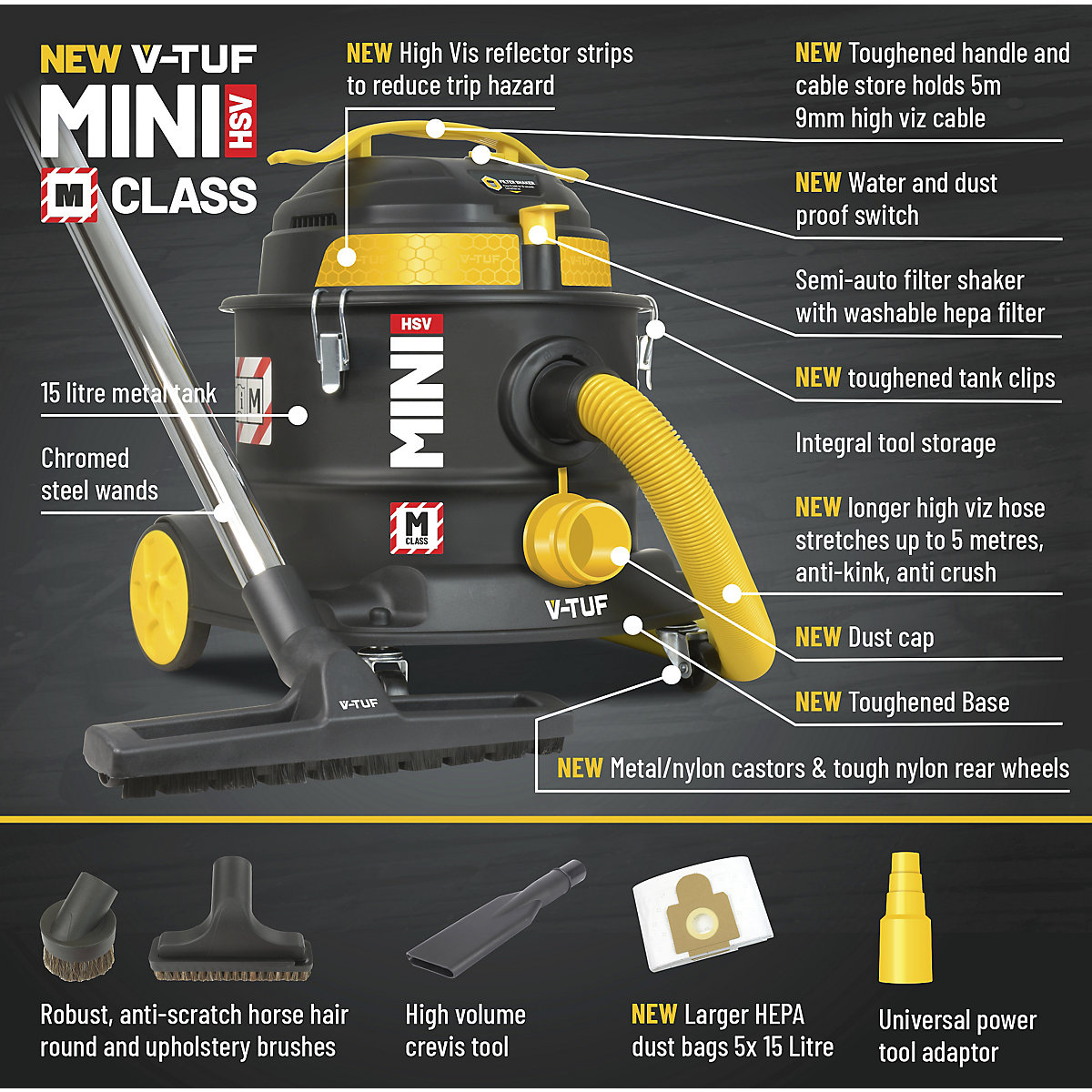 V-TUF Mini HSV M-Class Dust Extraction Vacuum Cleaner (Product illustration 5)-4