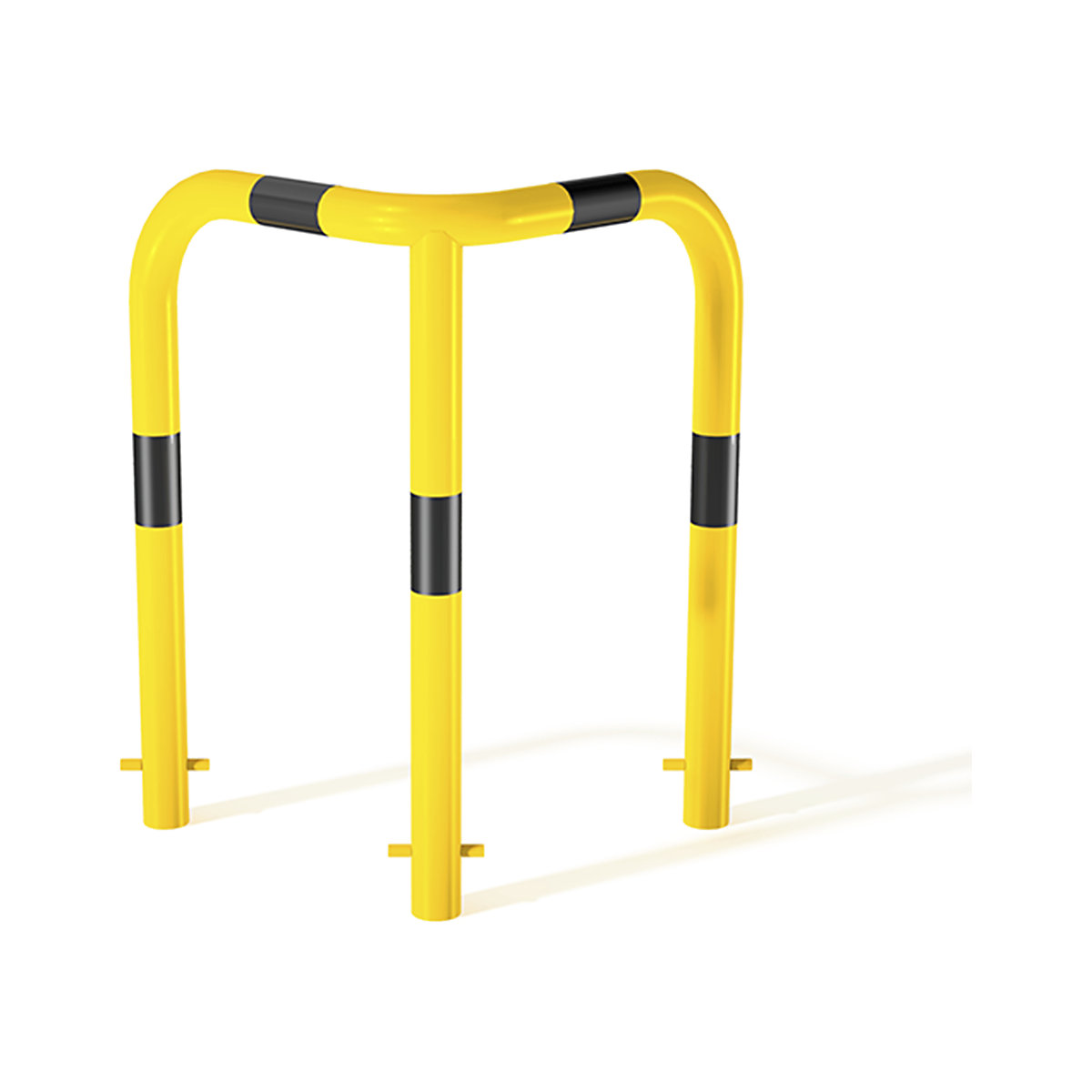 Autopa Corner Protection Hoop Barriers, Autopa Corner Protection Hoop Barriers, Autopa Corner Protection Hoop Barrier | 700w x 700d mm | Yellow with Reflective Black Bands | 800mm Above Ground | Concrete-In | Ø60mm-2