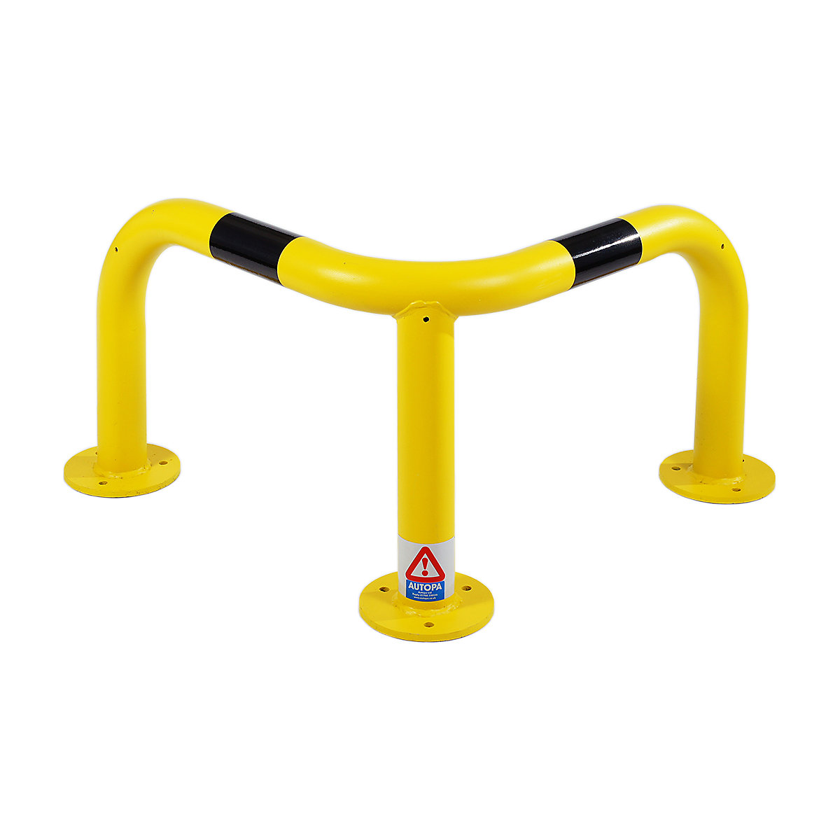 Autopa Hi-Visibility Corner Protection Hoop Barrier, Autopa Hi-Visibility Corner Protection Hoop Barrier, Autopa Hi-Visibility Corner Protection Hoop Barrier | 500h x 700w mm | Galvanised & Black & Yellow | Bolt Down-0