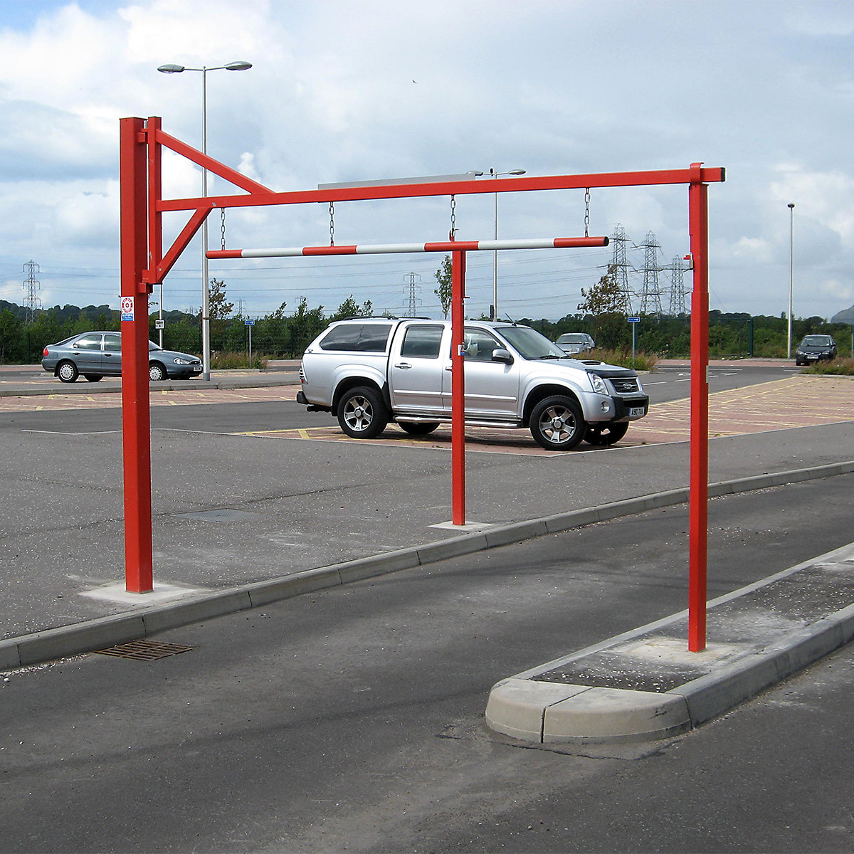Autopa Swing Height Restrictor, Autopa Swing Height Restrictor, Autopa Swing Height Restrictor | 2050h x 4000w mm | Galvanised & Red | Bolt Down | Knock Bar-0