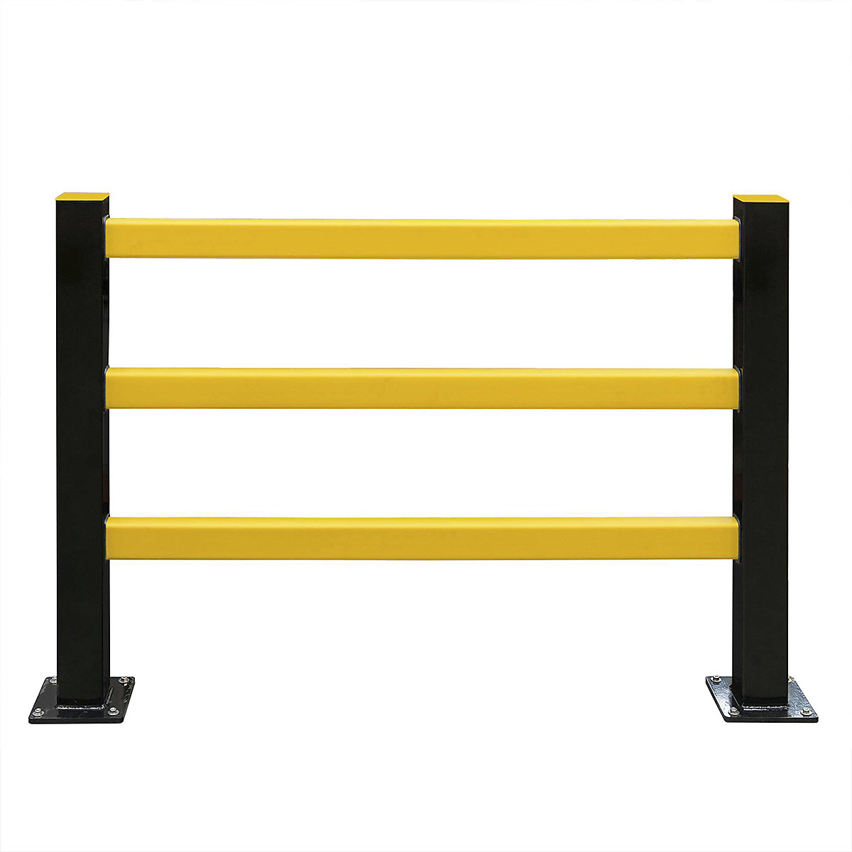 BLACK BULL FLEX Protection Barrier Modular System, BLACK BULL FLEX Protection Barrier Modular System, BLACK BULL FLEX Protection Barrier System HYBRID 1m Set | 1000h x 1000w x 100d mm | Black Steel Posts & Yellow Polypropylene Rails | Indoor Use | No Flex Pad-3