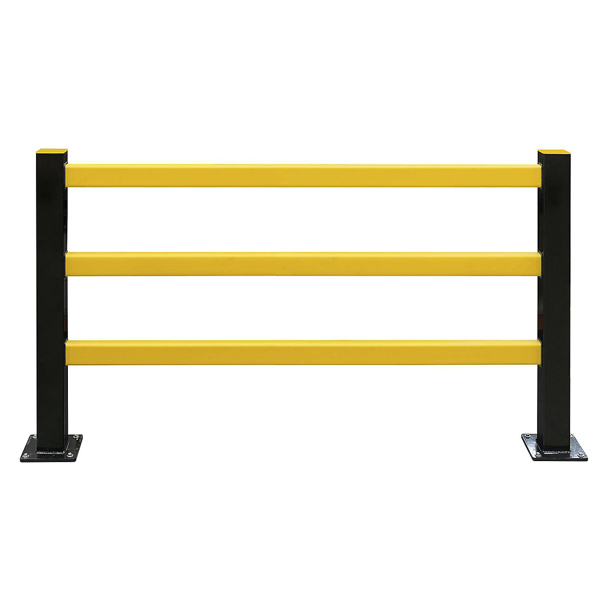 BLACK BULL FLEX Protection Barrier Modular System, BLACK BULL FLEX Protection Barrier Modular System, BLACK BULL FLEX Protection Barrier System HYBRID 1.5m Set | 1500h x 1000w x 100d mm | Black Steel Posts & Yellow Polypropylene Rails | Indoor Use | No Flex Pad-2