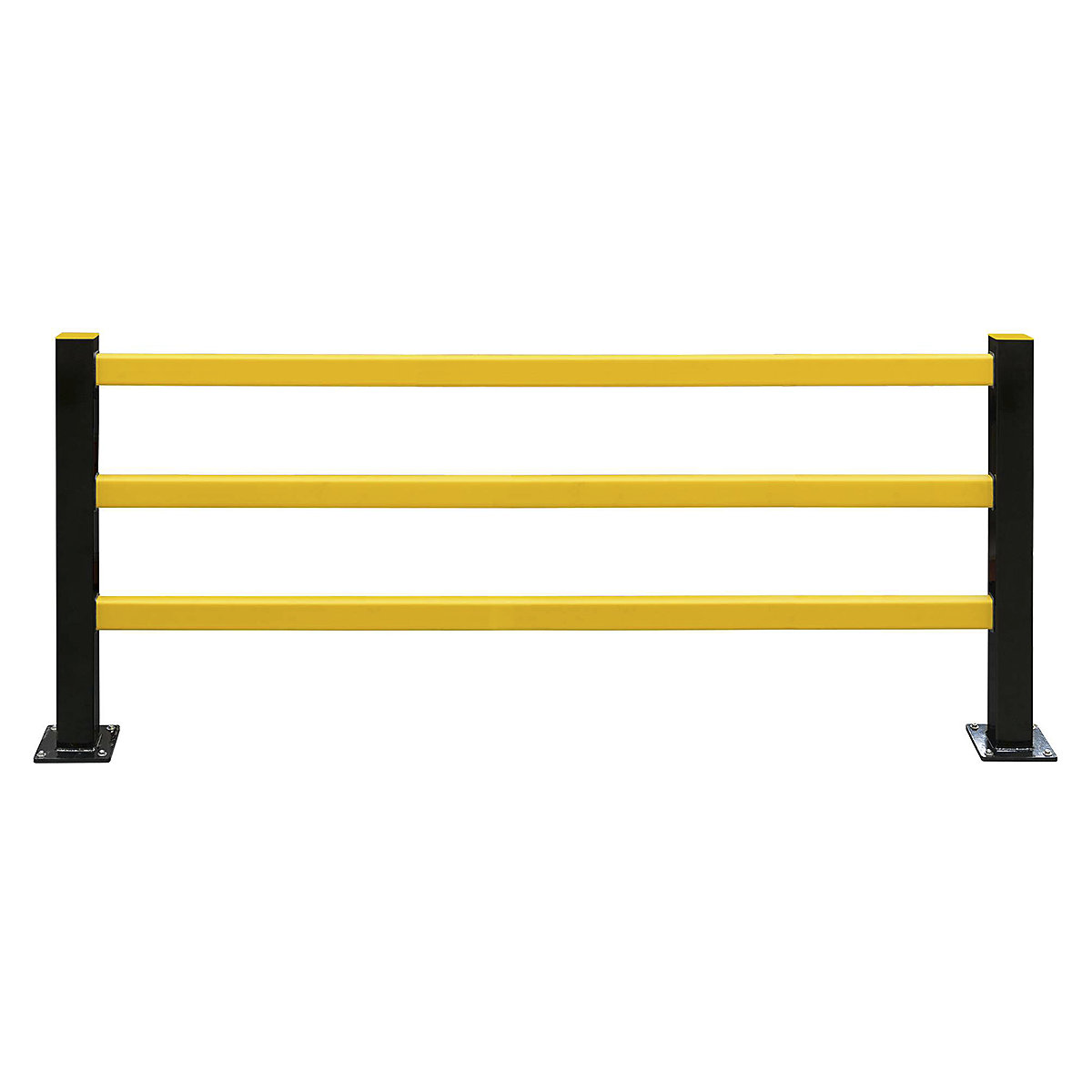 BLACK BULL FLEX Protection Barrier Modular System, BLACK BULL FLEX Protection Barrier Modular System, BLACK BULL FLEX Protection Barrier System HYBRID 2m Set | 2000h x 1000w x 100d mm | Black Steel Posts & Yellow Polypropylene Rails | Indoor Use | No Flex Pad-0