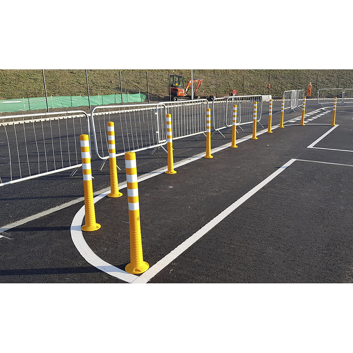 Brandsafe Flexi Delineator Post, Brandsafe Flexi Delineator Post, Brandsafe Flexi Delineator Post | 1000h x 80w x 80d mm | Yellow Post | Silver Reflectors-3