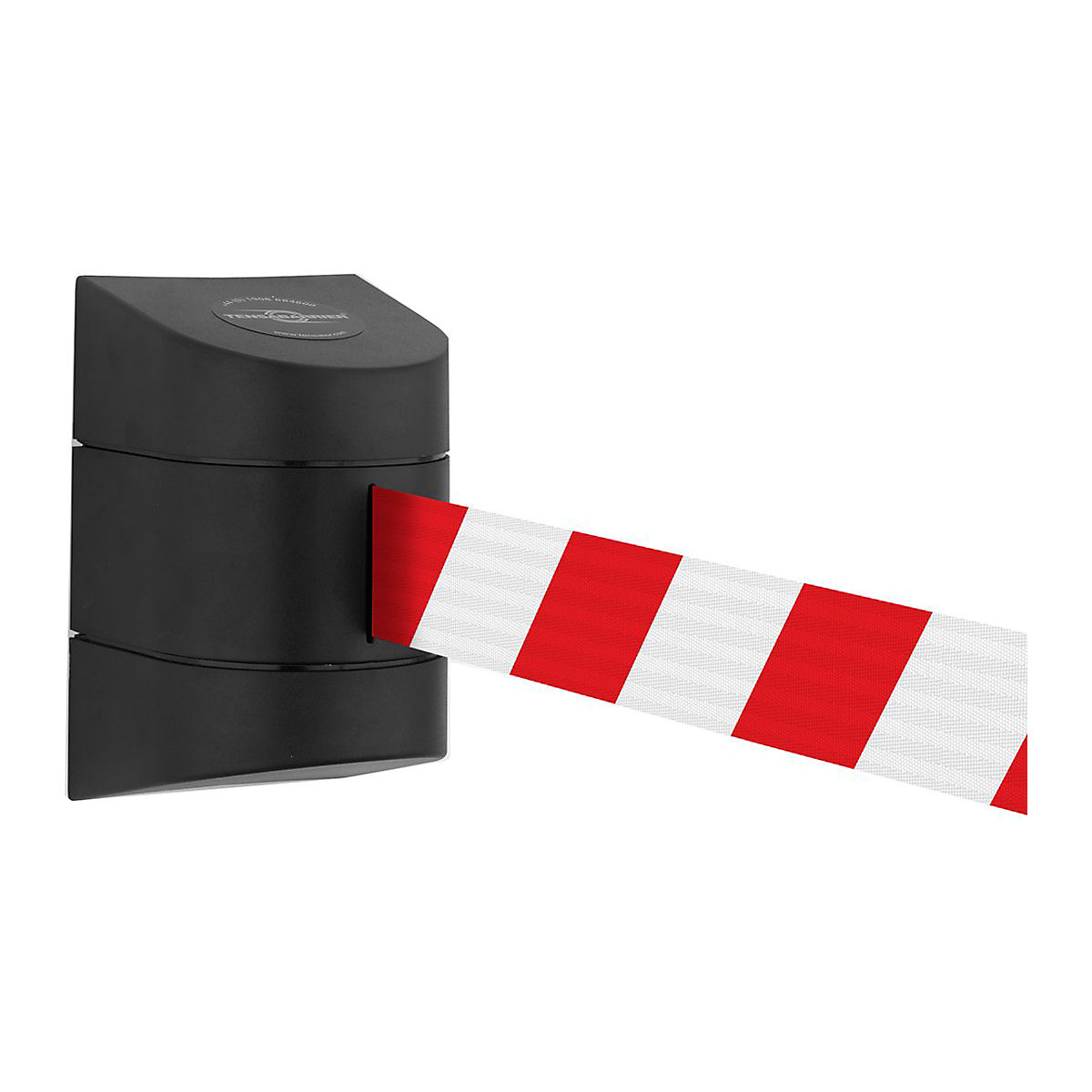 Extra Long Black Wall Mounted Units With Retractable Belt Barriers, Extra Long Black Wall Mounted Units With Retractable Belt Barriers, Extra Long Black Wall Mounted Unit with Retractable Belt Barrier | 7.7m | Red-0