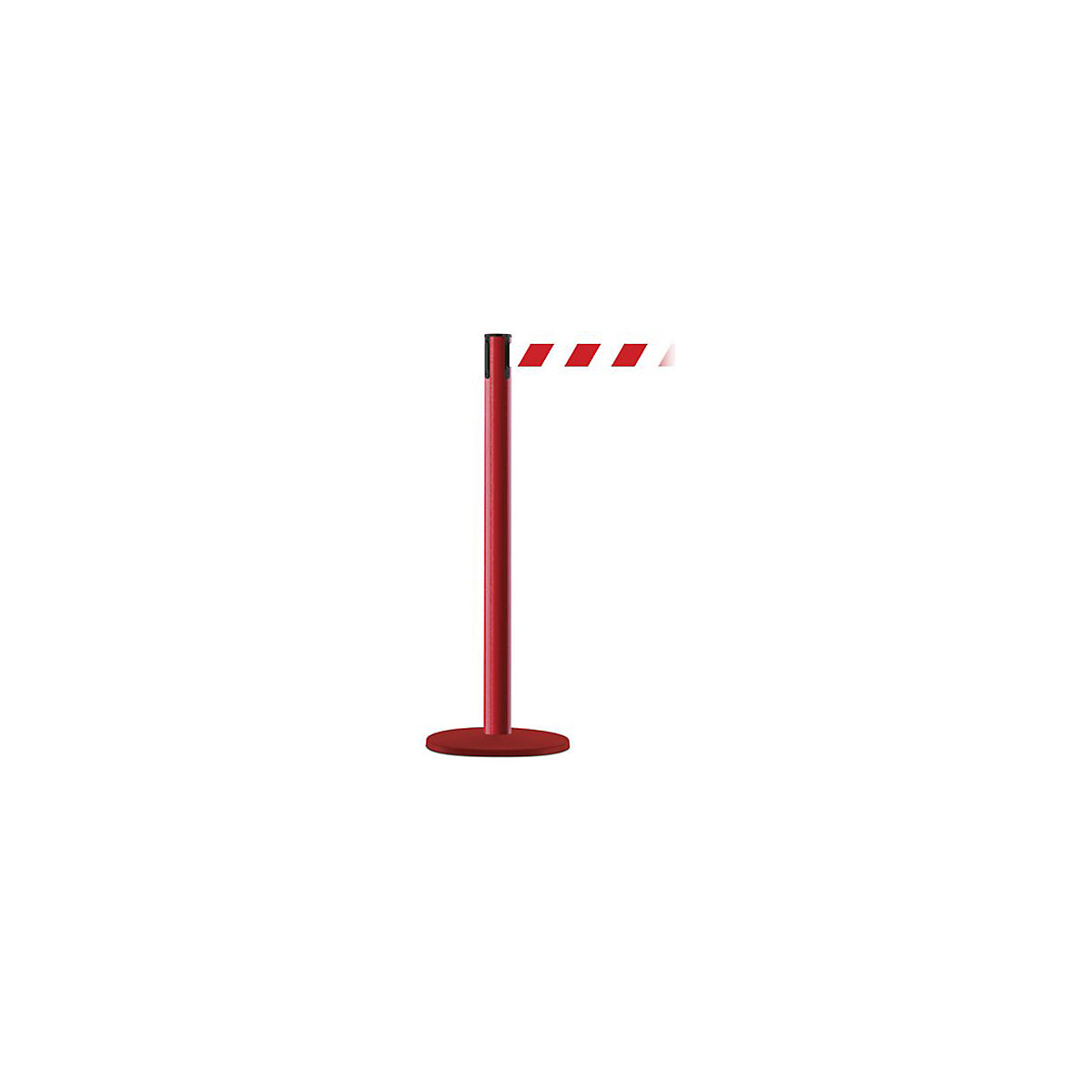 Indoor Retractable Belt Barriers, Indoor Retractable Belt Barriers, Indoor Retractable Belt Barrier | Red Steel Post | 2.3m Red and White Chevron Webbing-0