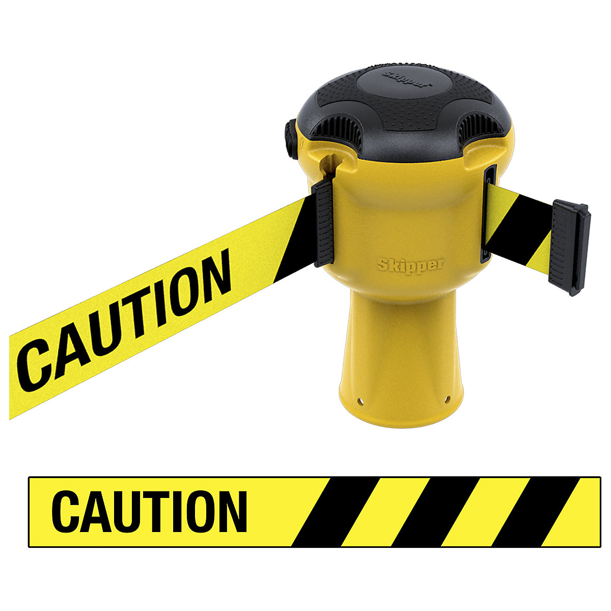 Skipper Safety Barriers | Skipper With Webbing, Skipper Safety Barriers | Skipper With Webbing, Yellow Skipper With Yellow Caution Do Not Enter Webbing-1