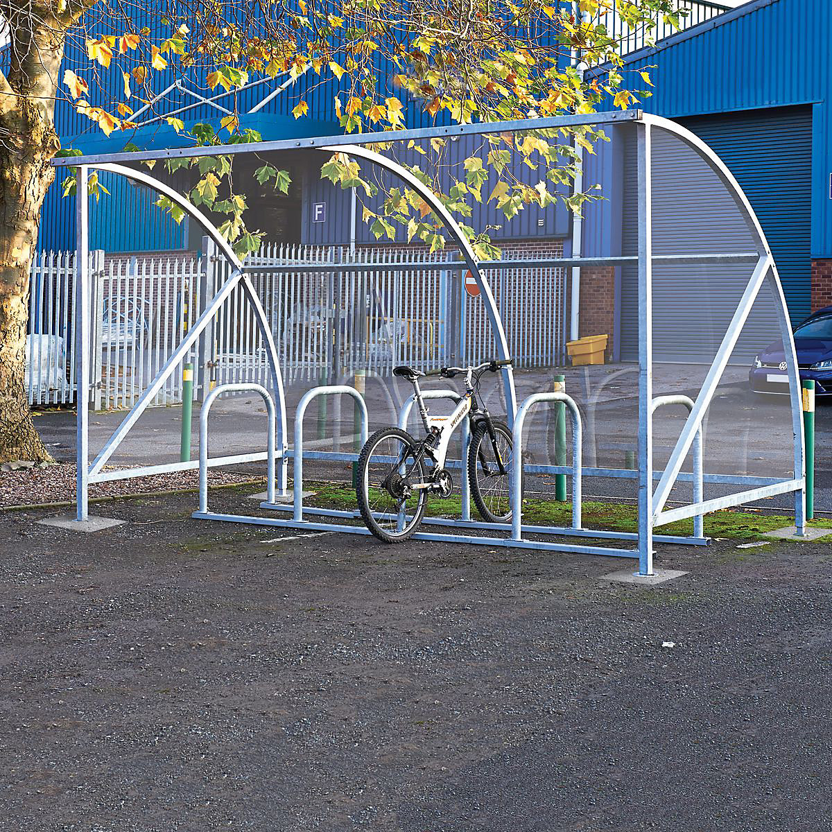Dudley Cycle Shelters (4 Metres Wide), Dudley Cycle Shelters (4 Metres Wide), Dudley Cycle Shelter (4 Metres Wide) 2230h x 4000w x 2150d mm Green Frame With Perspex End Panels-1