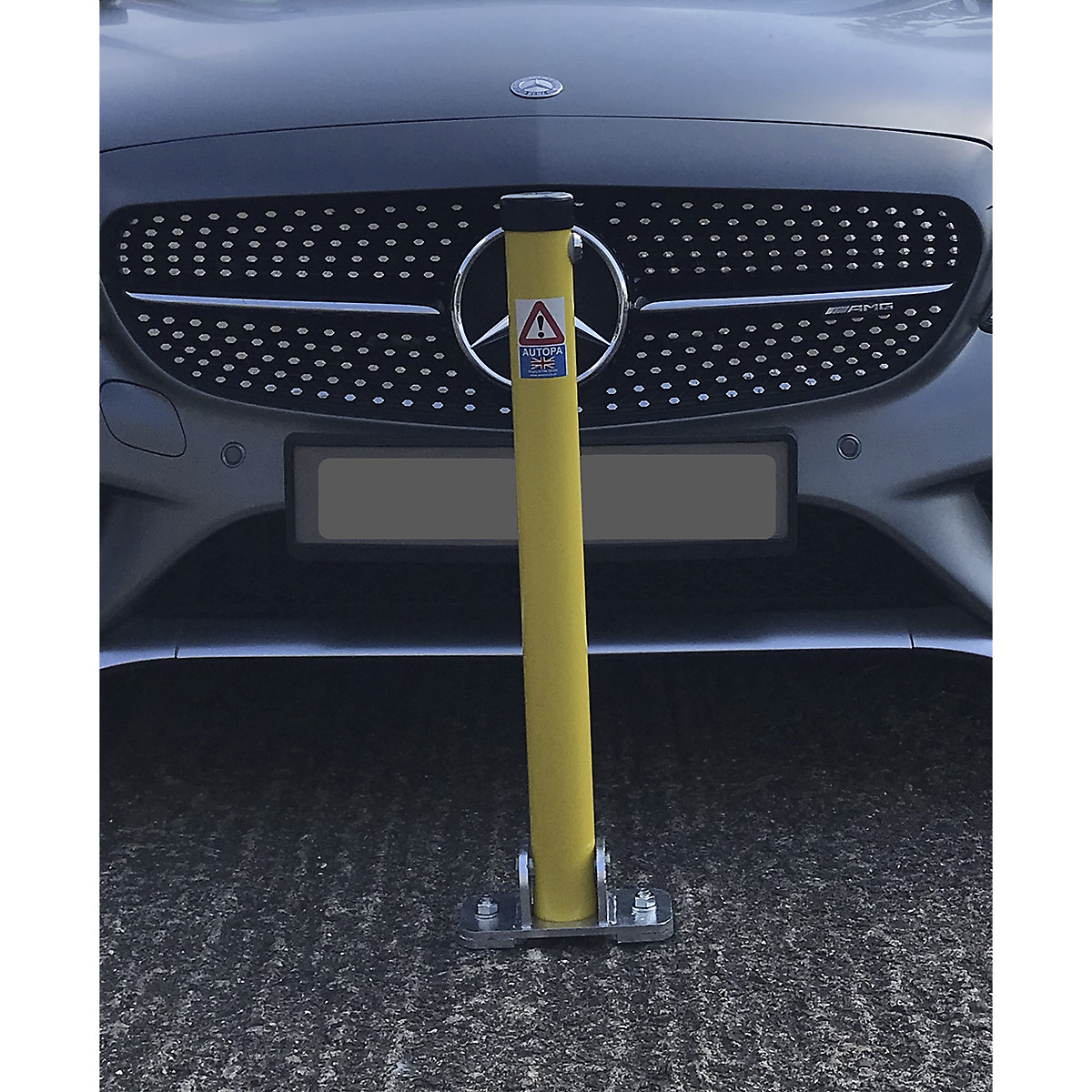 Autopa Hinged Parking Post, Autopa Hinged Parking Post, Autopa Hinged Parking Post | 695h x 60w mm | Randomly Keyed | Galvanised & Yellow-1