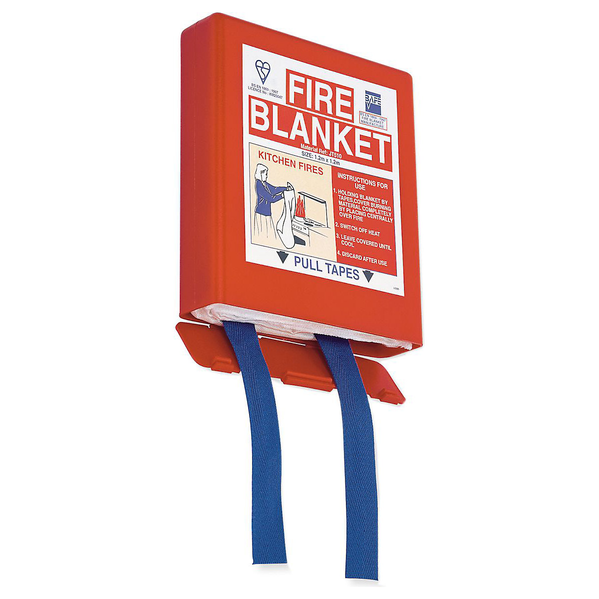 Fire Blankets With Red Holders