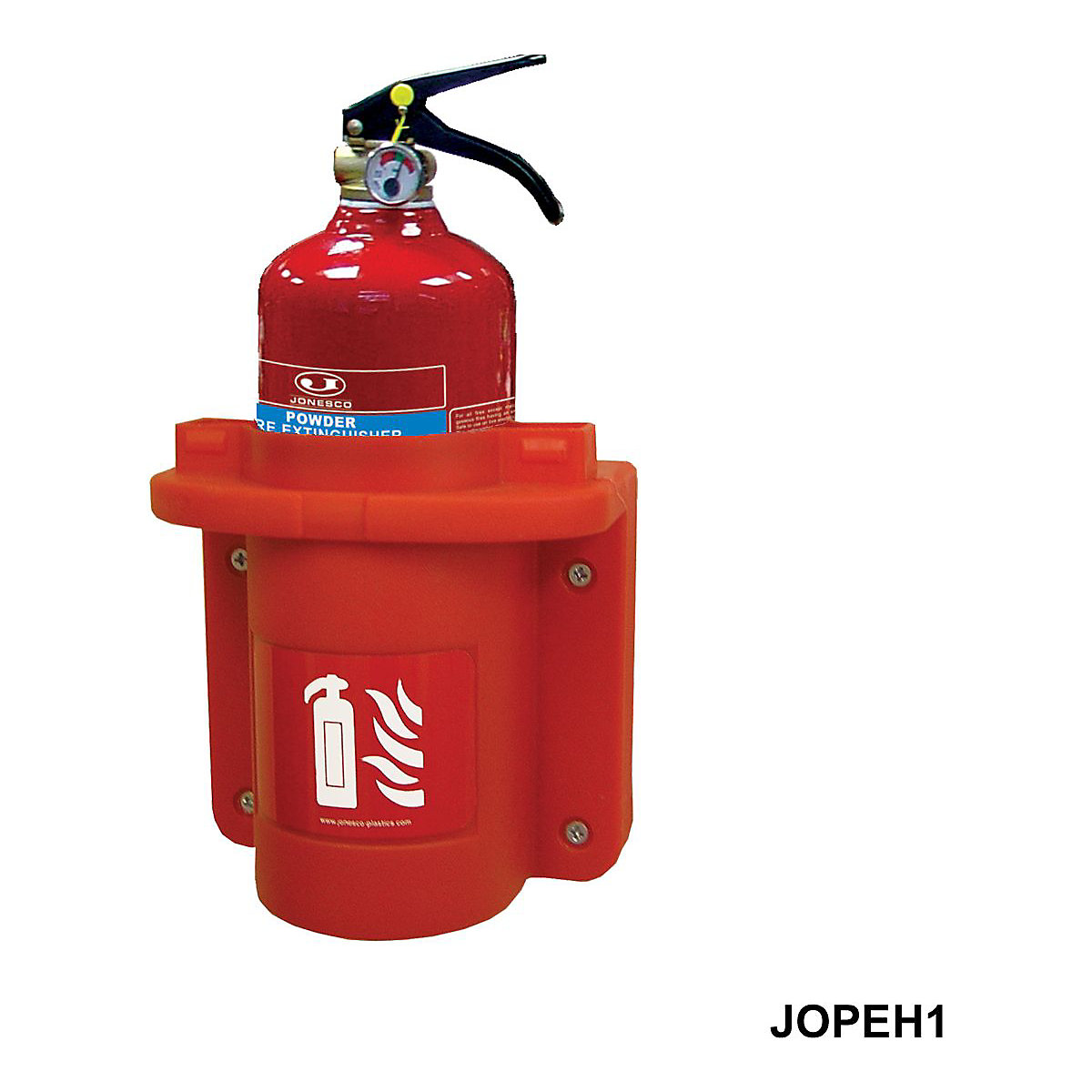 Plastic Extinguisher Holders, Plastic Extinguisher Holders, Plastic Extinguisher Holder 415h x 210w x 145d mm Red 2kg Capacity-0