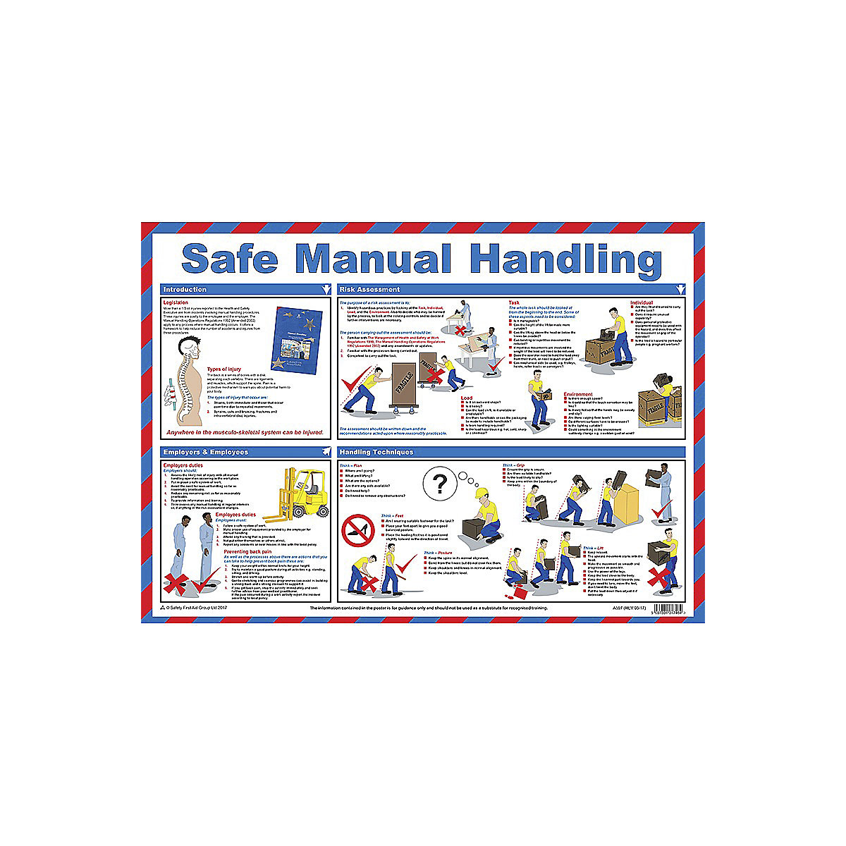 First Aid & Safety Poster, First Aid & Safety Poster, First Aid & Safety Poster | Manual Handling A2-0
