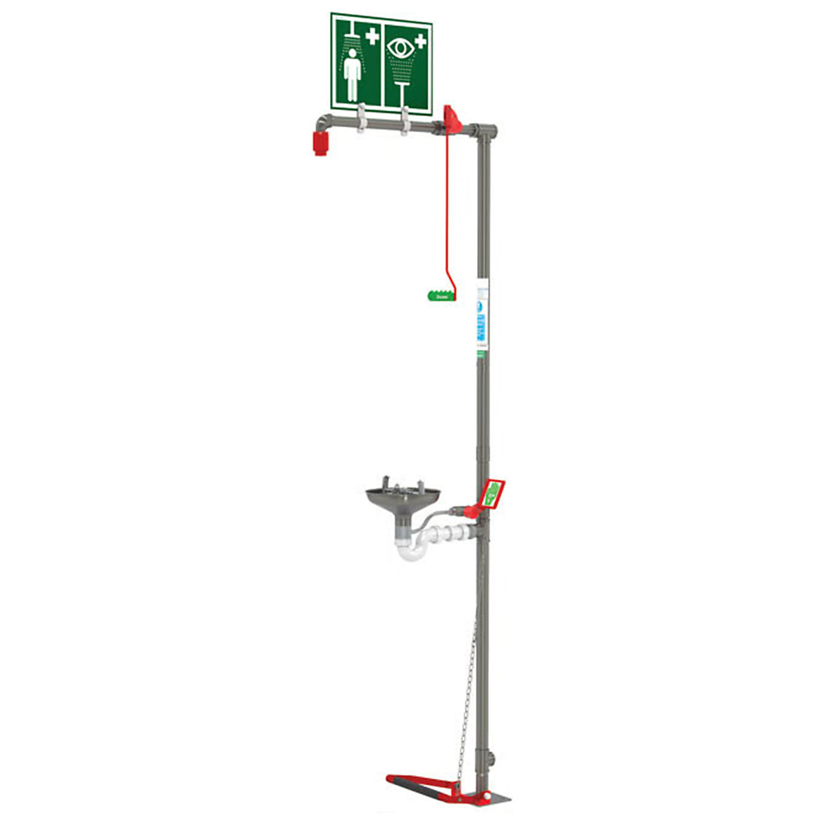 Indoor Unheated Emergency Safety Showers, Indoor Unheated Emergency Safety Showers, Indoor Unheated Emergency Safety Shower | C | 2320h x 310w mm | Stainless Steel | Combination-2