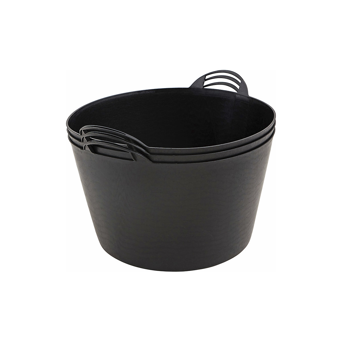 BiGDUG Essentials Flexi Tubs, BiGDUG Essentials Flexi Tubs, BiGDUG Essentials Flexi Tub | 380h x 560w x 615d mm | 65 Litre | Recycled Black | Pack of 3-10