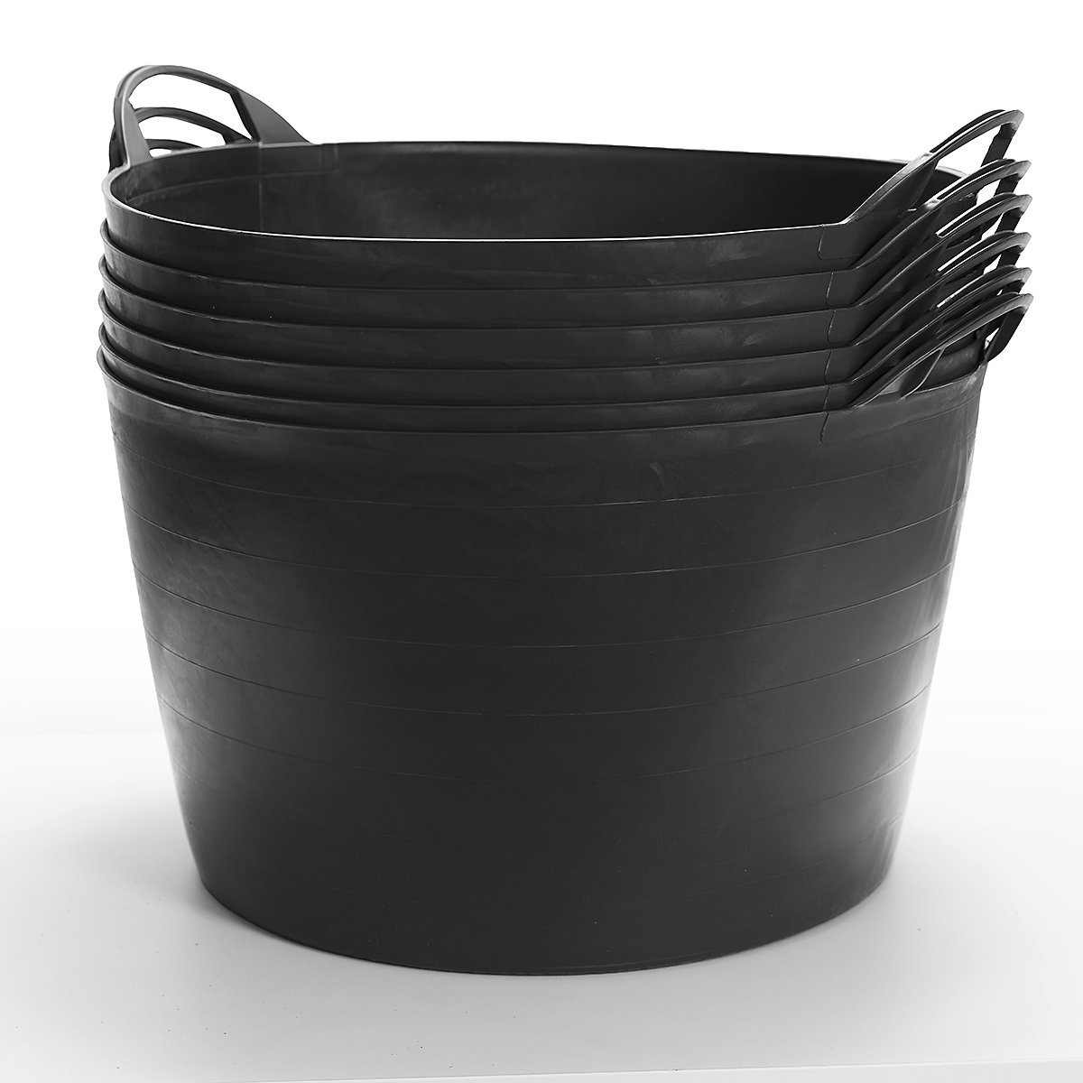 BiGDUG Essentials Flexi Tubs, BiGDUG Essentials Flexi Tubs, BiGDUG Essentials Flexi Tub | 380h x 560w x 615d mm | 65 Litre | Recycled Black | Pack of 6-10