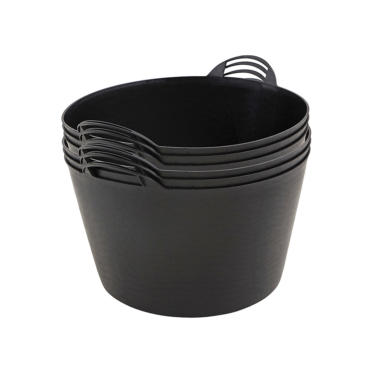 BiGDUG Essentials Flexi Tubs, BiGDUG Essentials Flexi Tubs, BiGDUG Essentials Flexi Tub | 380h x 560w x 615d mm | 65 Litre | Recycled Black | Pack of 6-9