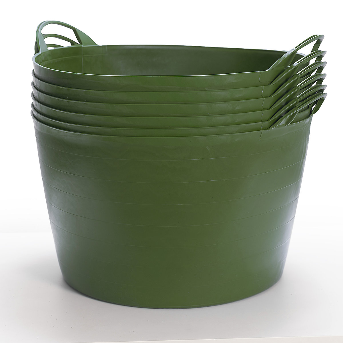 BiGDUG Essentials Flexi Tubs, BiGDUG Essentials Flexi Tubs, BiGDUG Essentials Flexi Tub | 380h x 560w x 615d mm | 65 Litre | Recycled Green | Pack of 6-6