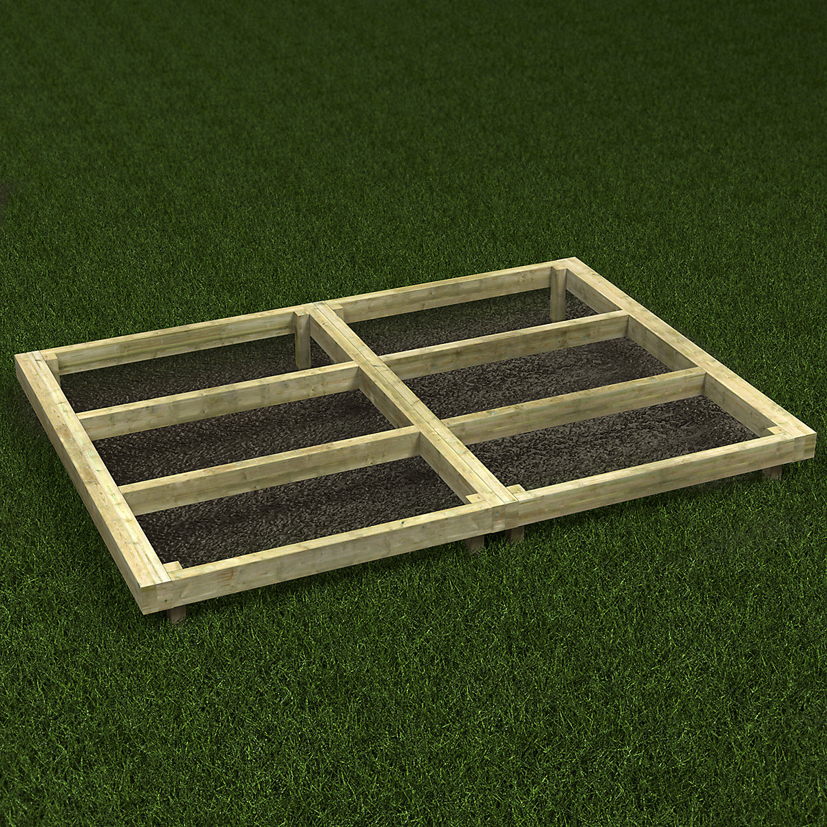 Power Garden Shed Timber Bases 6ft Wide (Product illustration 3)-2