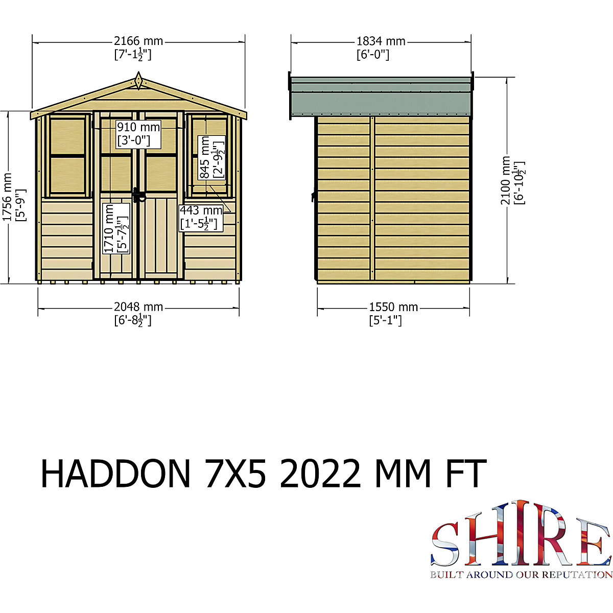 Shire Haddon Shiplap Summerhouse (Product illustration 4)-3