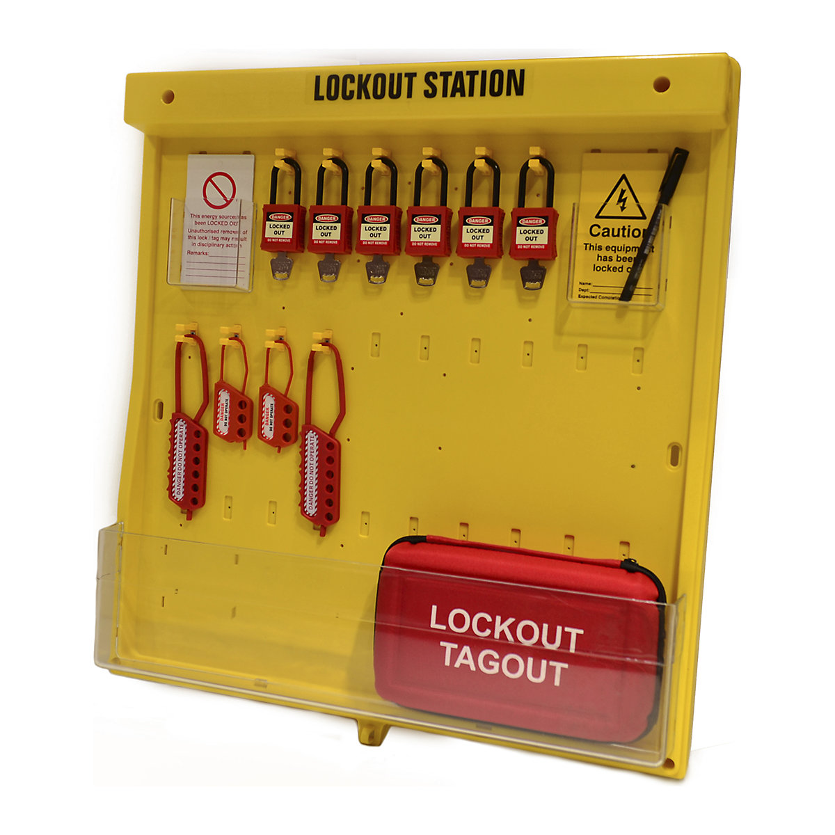 Lockout Board 3 - Electrical Station, Lockout Board 3 - Electrical Station, Lockout Board 3 | With Cover| Electrical Station | Yellow-1