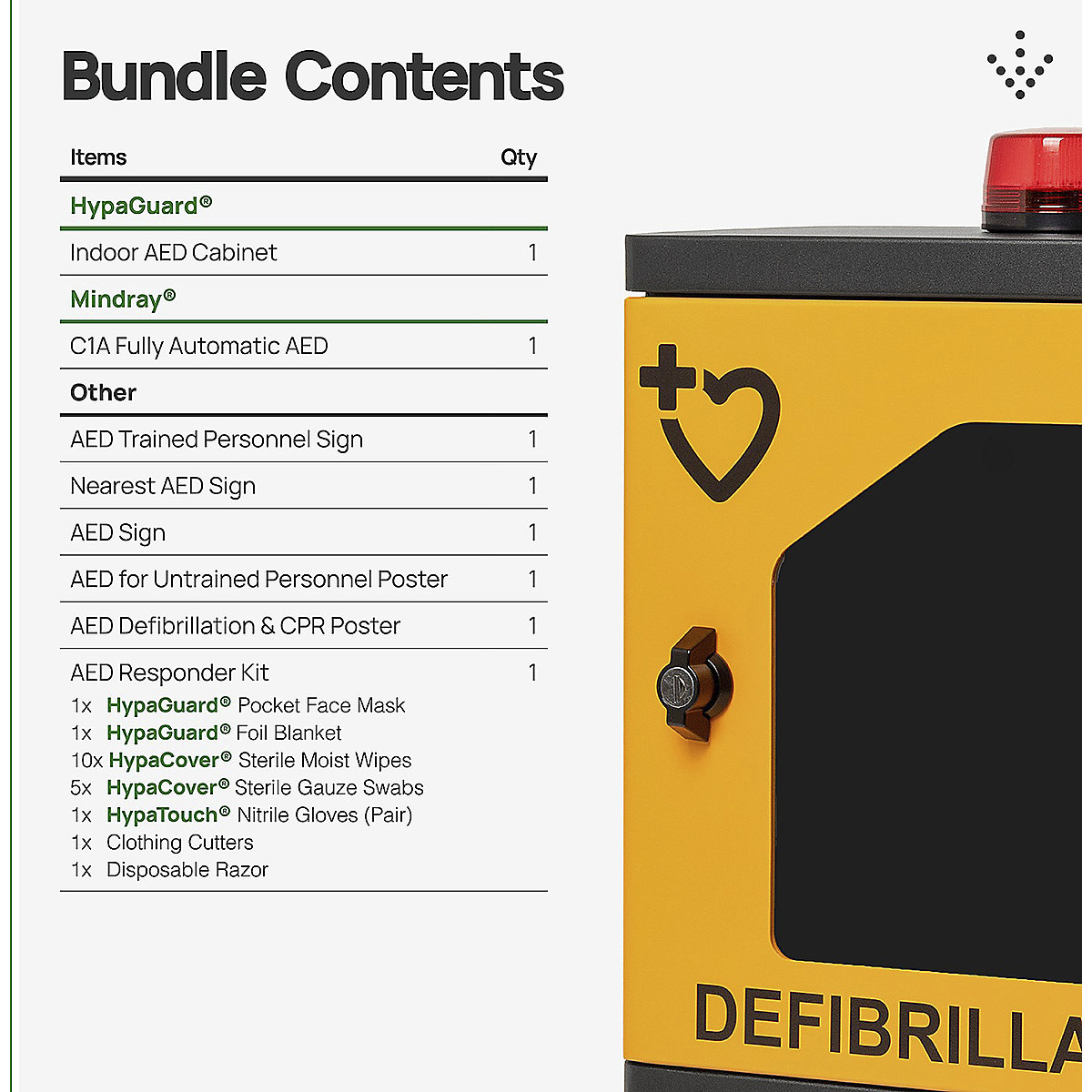 Mindray BeneHeart C1A AED Package with HypaGuard Indoor Cabinet (Product illustration 4)-3
