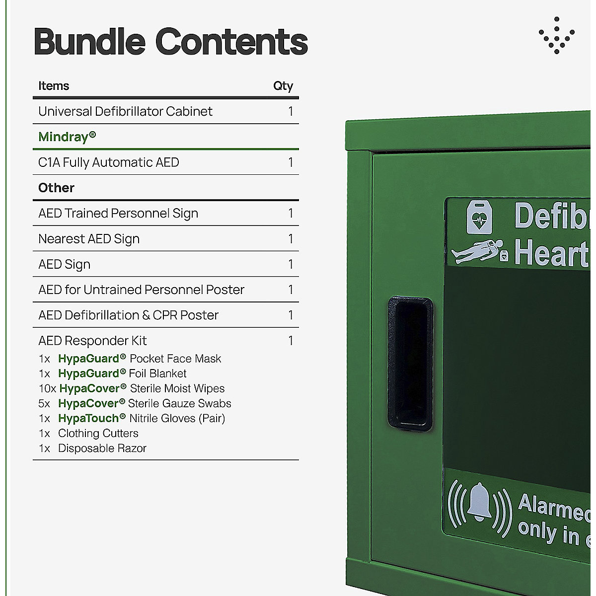 Mindray BeneHeart C1A AED Package with Wall-Mount Cabinet (Product illustration 4)-3