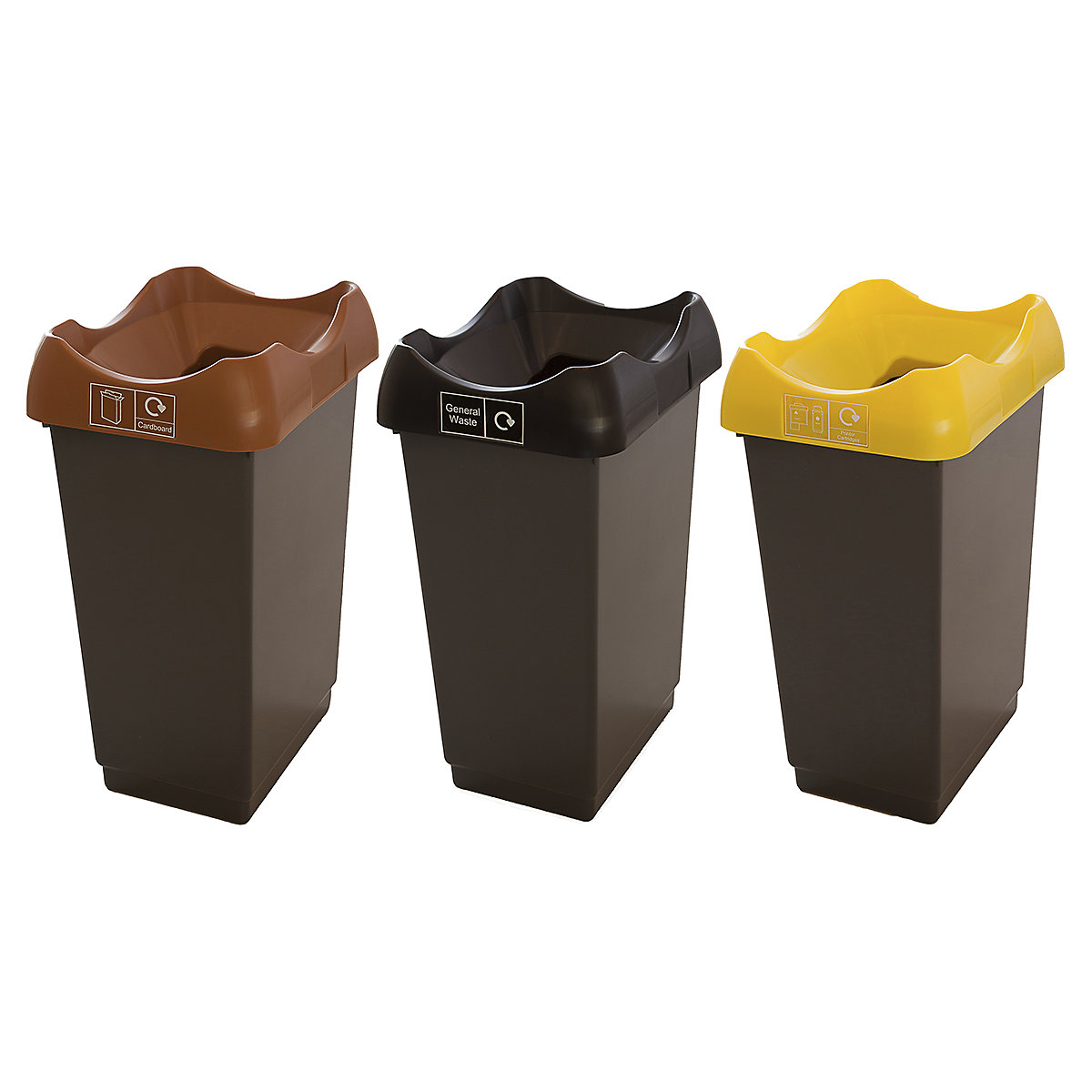 Value Recycling Bins, Value Recycling Bins, Value Recycling Bin | 415h x 320w x 410d mm | 30 Litres | Grey Base | Yellow Lid-0