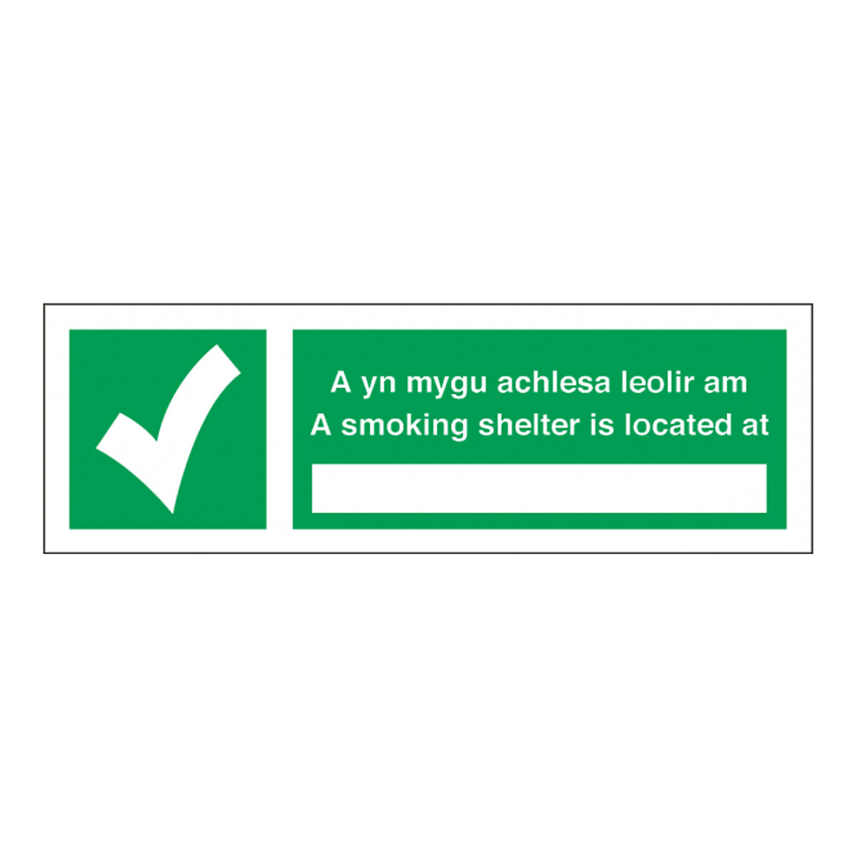 A Smoking Shelter Welsh Safety Sign