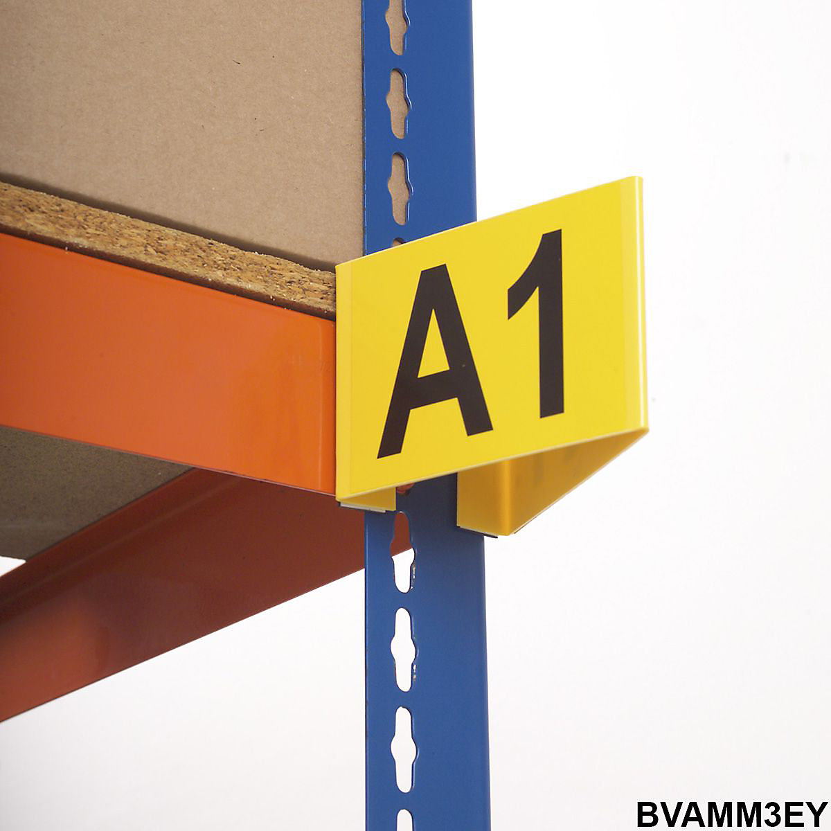 Angled Aisle Markers, Angled Aisle Markers, Angled Aisle Marker 95h x 130w x 130d mm Magnetic Triangle Yellow (Up To 3 Characters On Each Side)-1