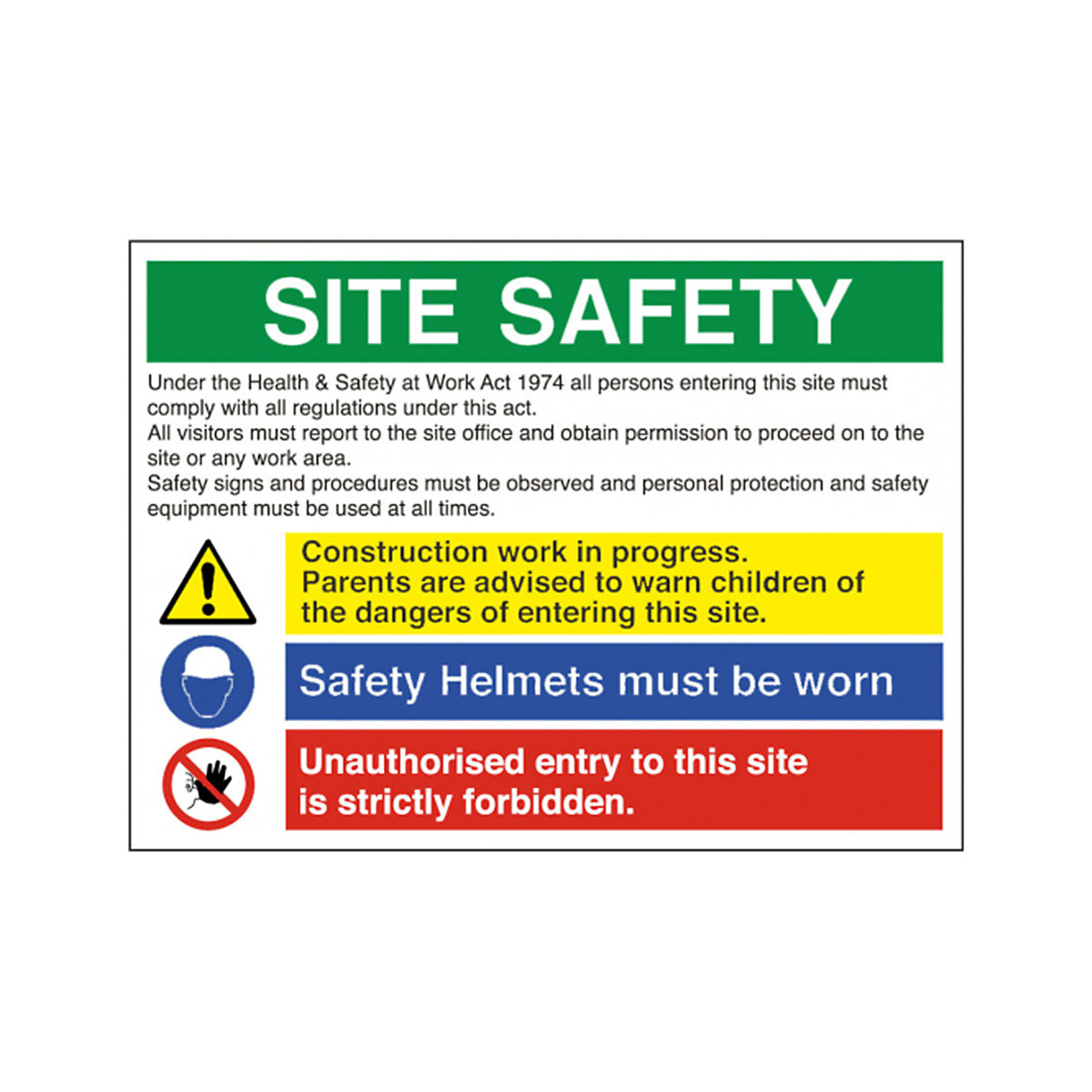 Budget Site Safety Board Safety Sign