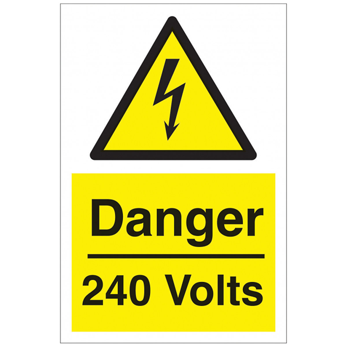 Danger 240 Volts Safety Sign