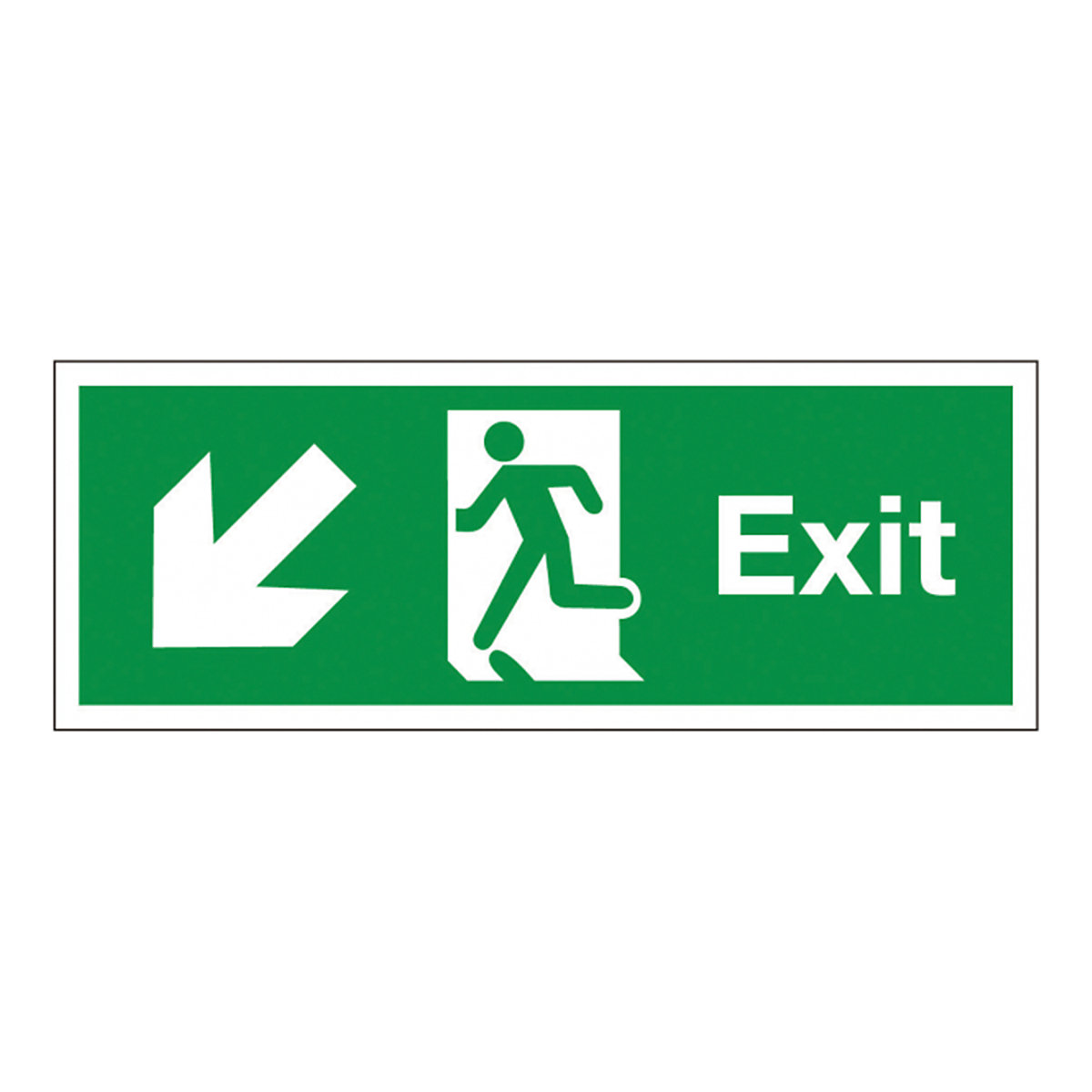 Exit Arrow Diagonal Down Left Safety Signs