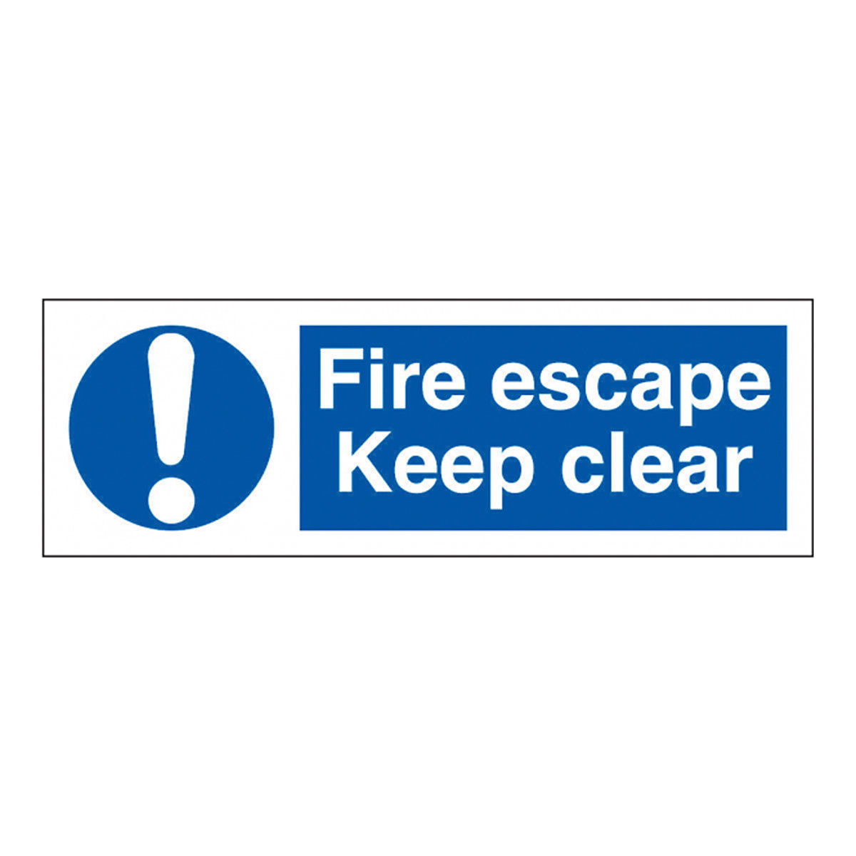 Fire Escape Keep Clear (Horizontal) Safety Sign