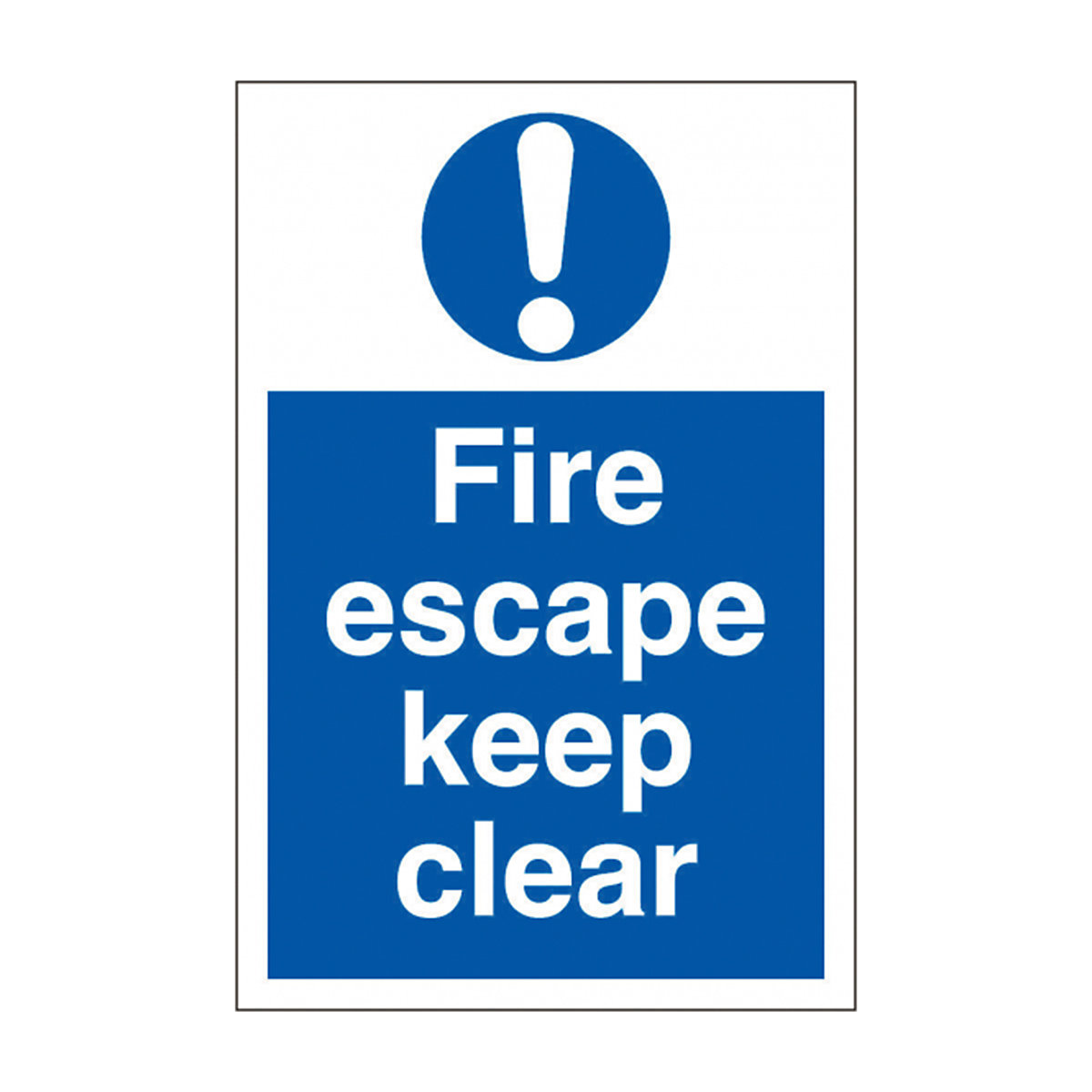 Fire Escape Keep Clear Safety Sign