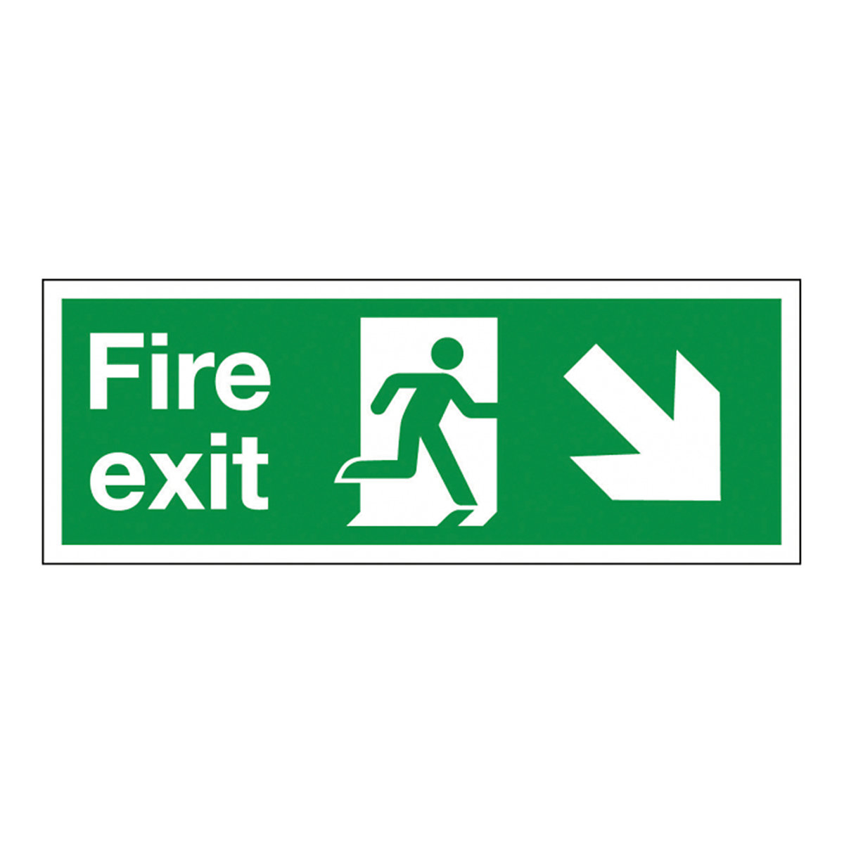 Fire Exit Arrow Diagonal Down Right Safety Signs