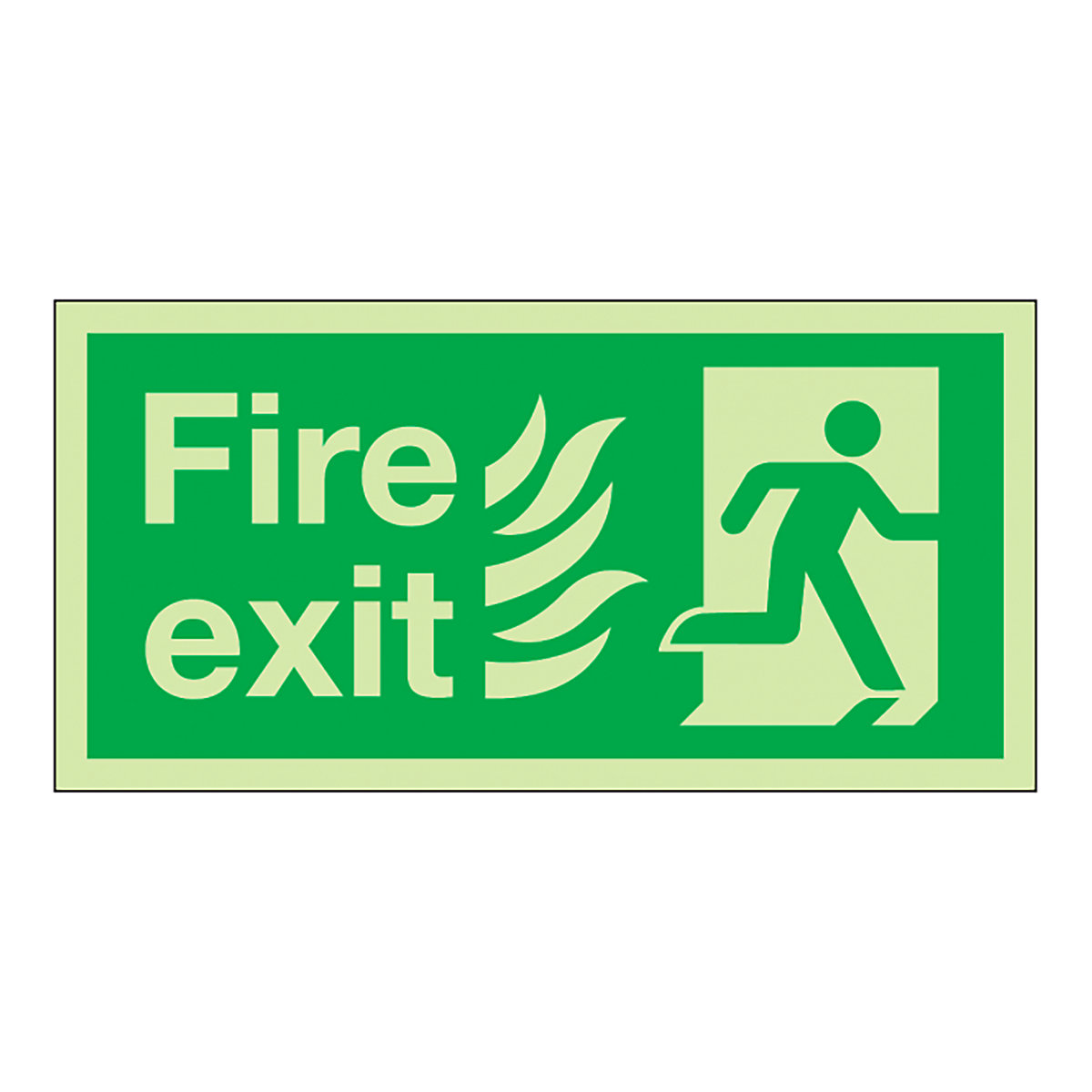 Fire Exit Flames Man Safety Sign