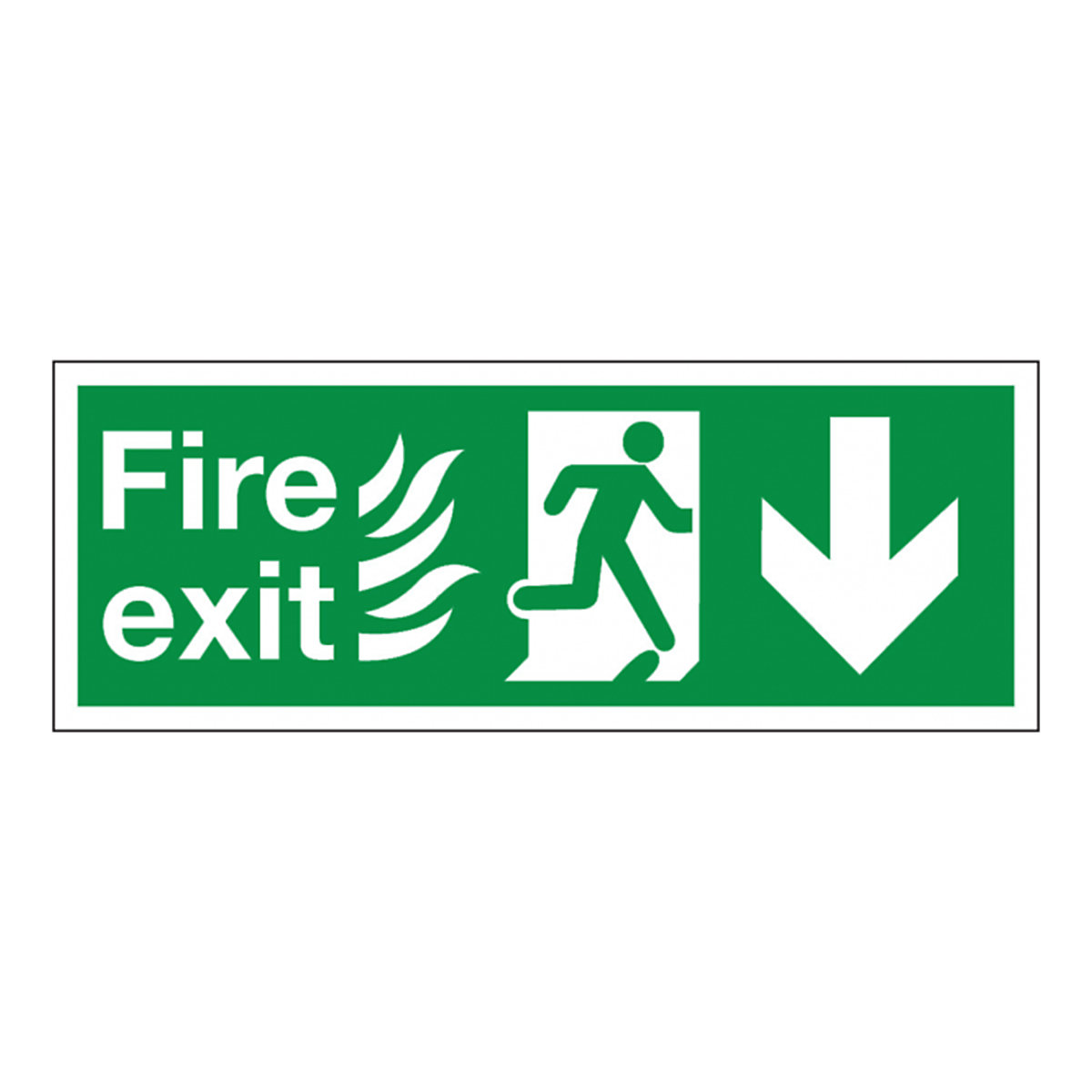Fire Exit Running Man Arrow Down Safety Signs