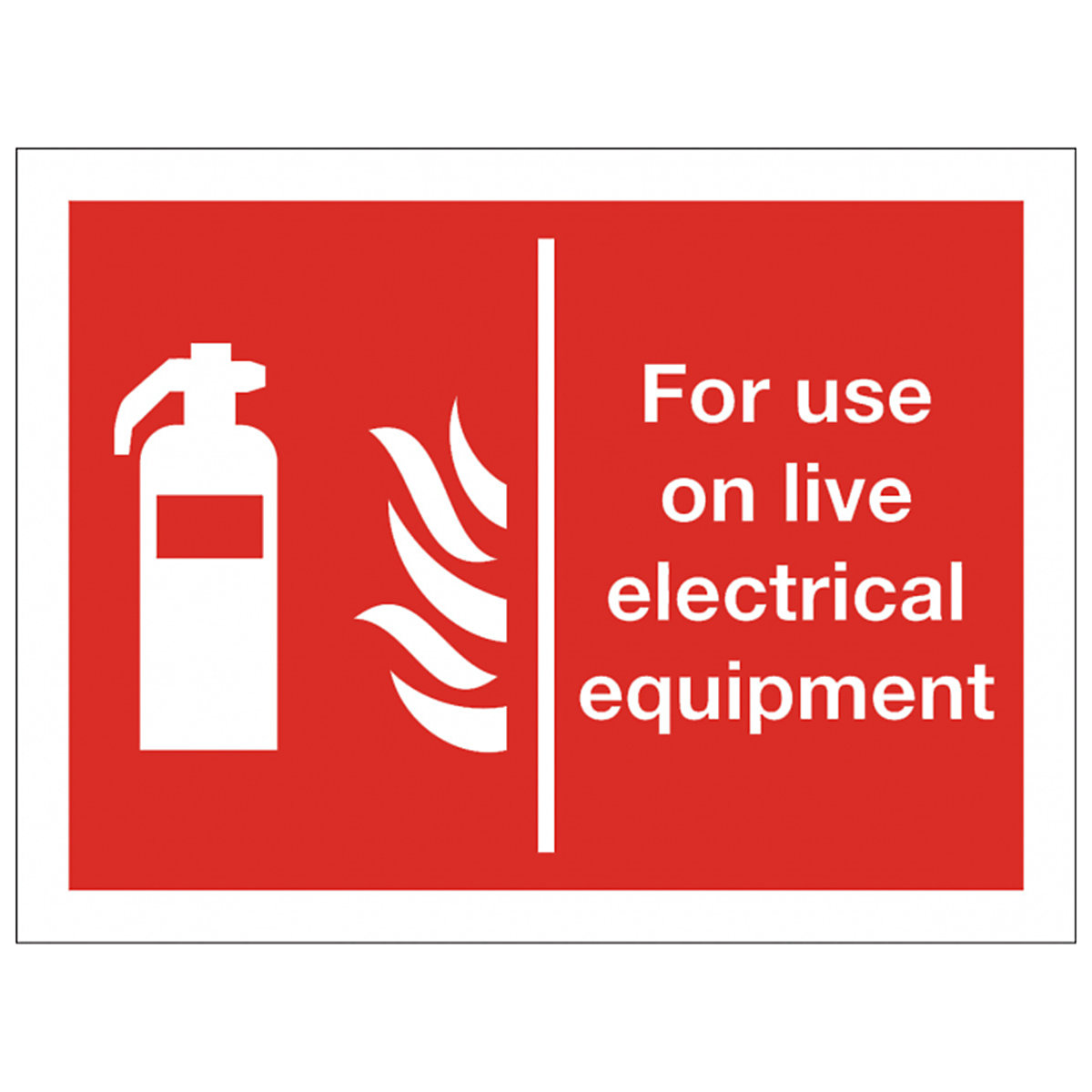 For Use On Live Electrical Equipment Safety Signs