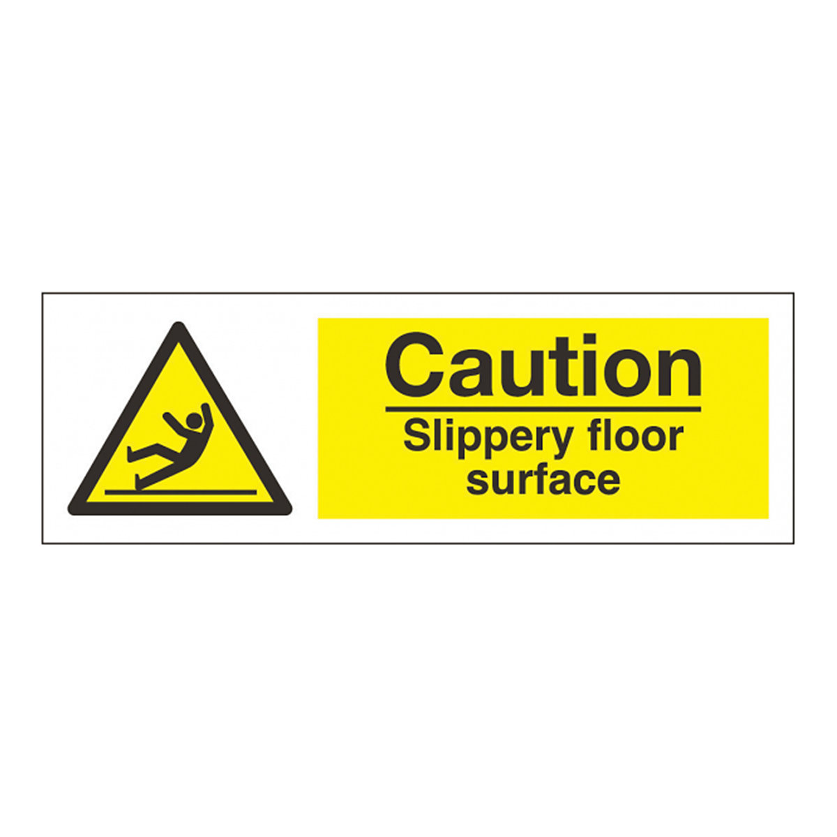 Horizontal Caution Slippery Floor Surface Safety Sign