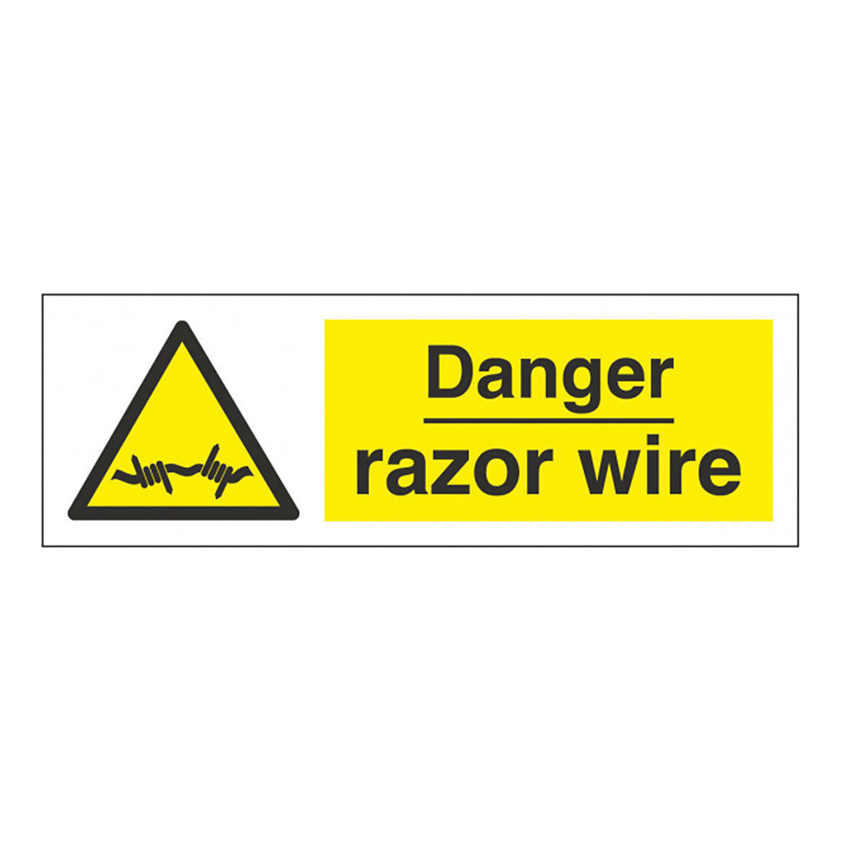 Horizontal Danger Razor Wire Safety Signs