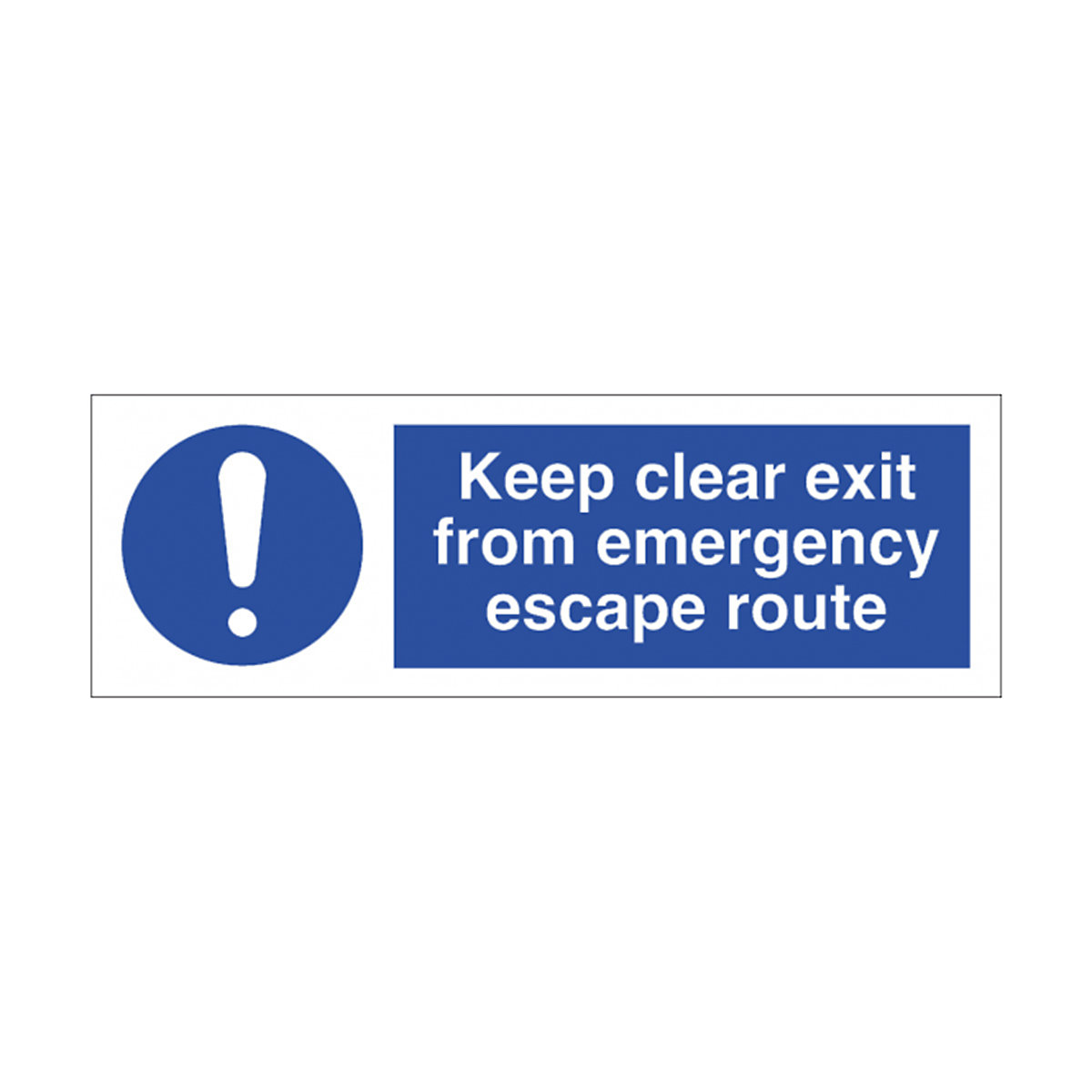 Horizontal Keep Clear Exit For Emergency Safety Sign
