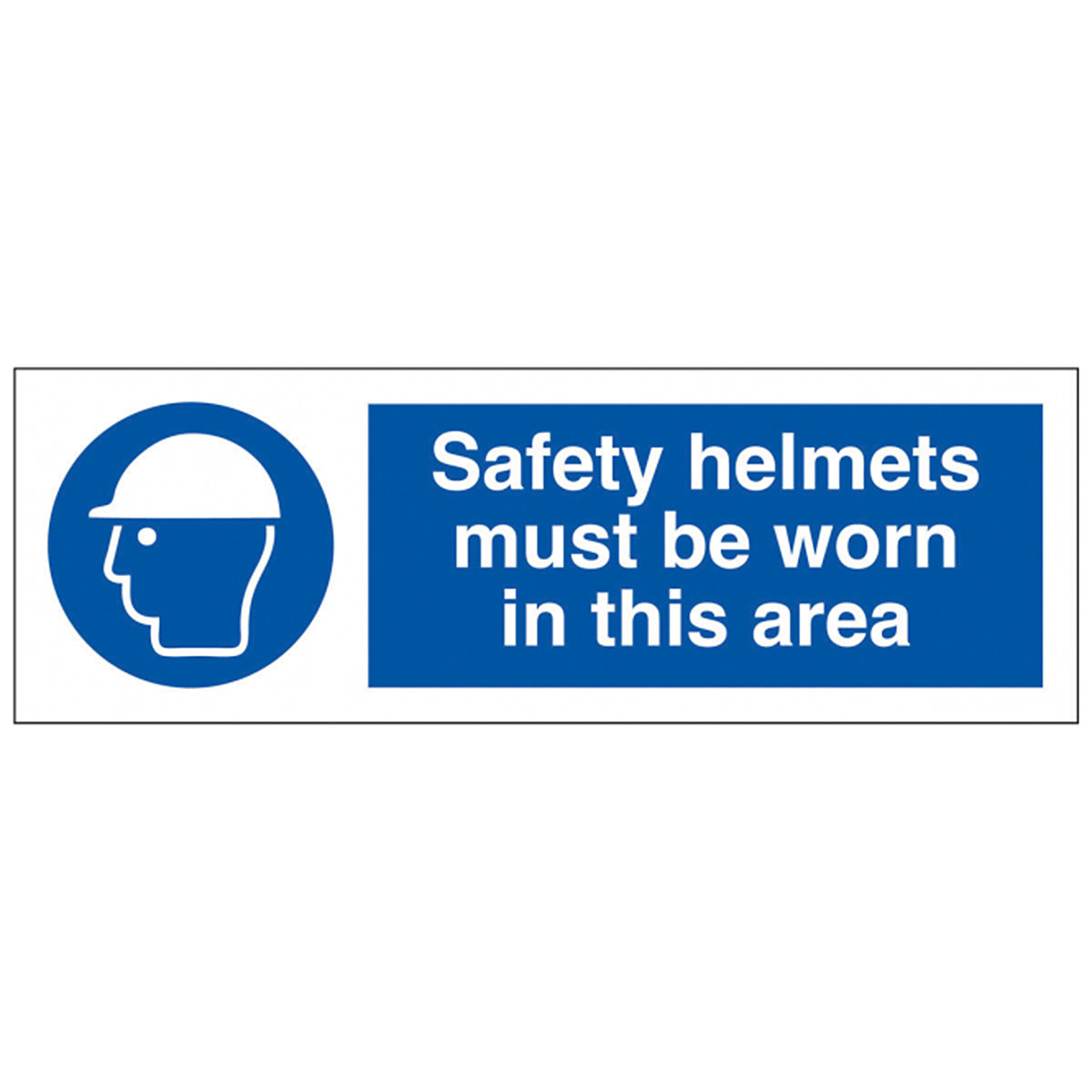 Horizontal Safety Helmets Must Be Worn Safety Sign