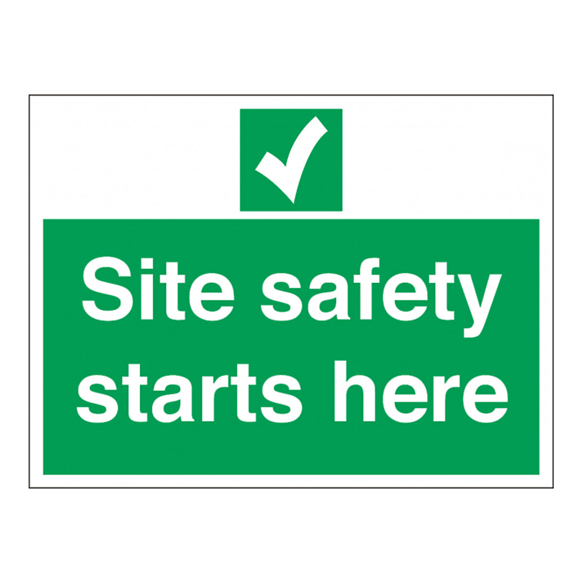 Horizontal Site Safety Starts Here Safety Sign