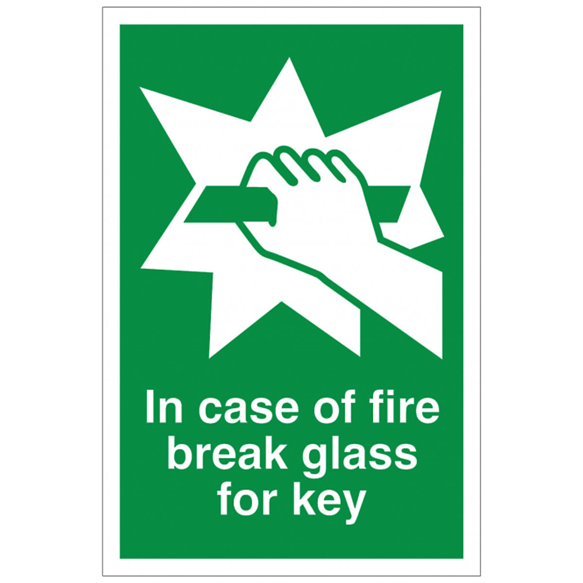 In Case of Fire Break Glass Signs | Standard, For Key, Reach, Latch or Bolt