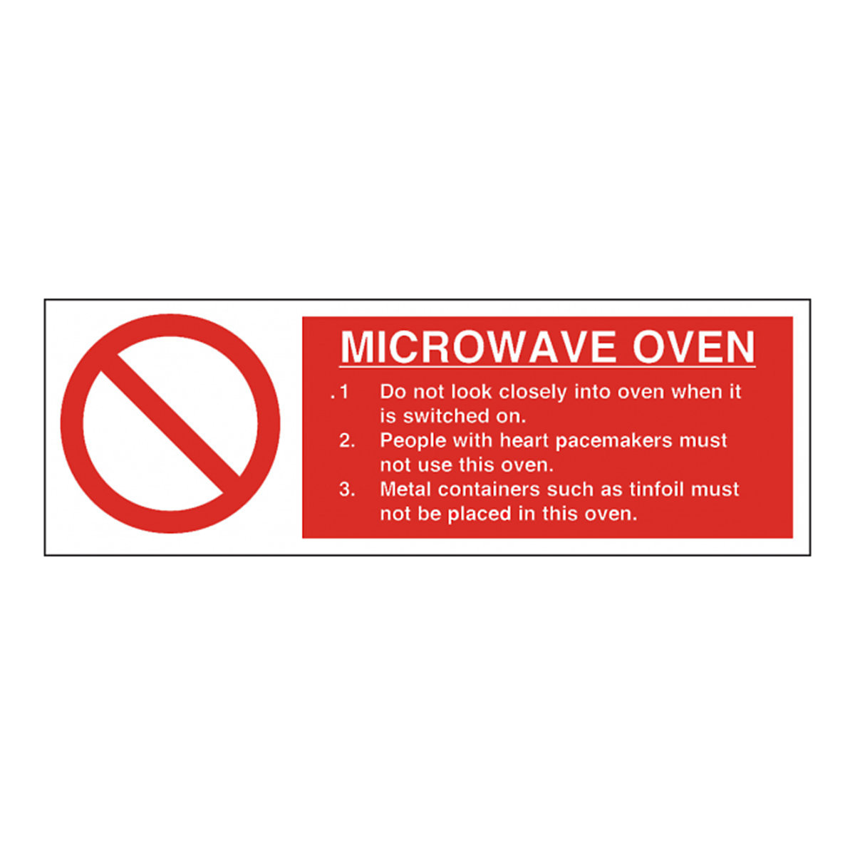 Microwave Oven Safety Sign