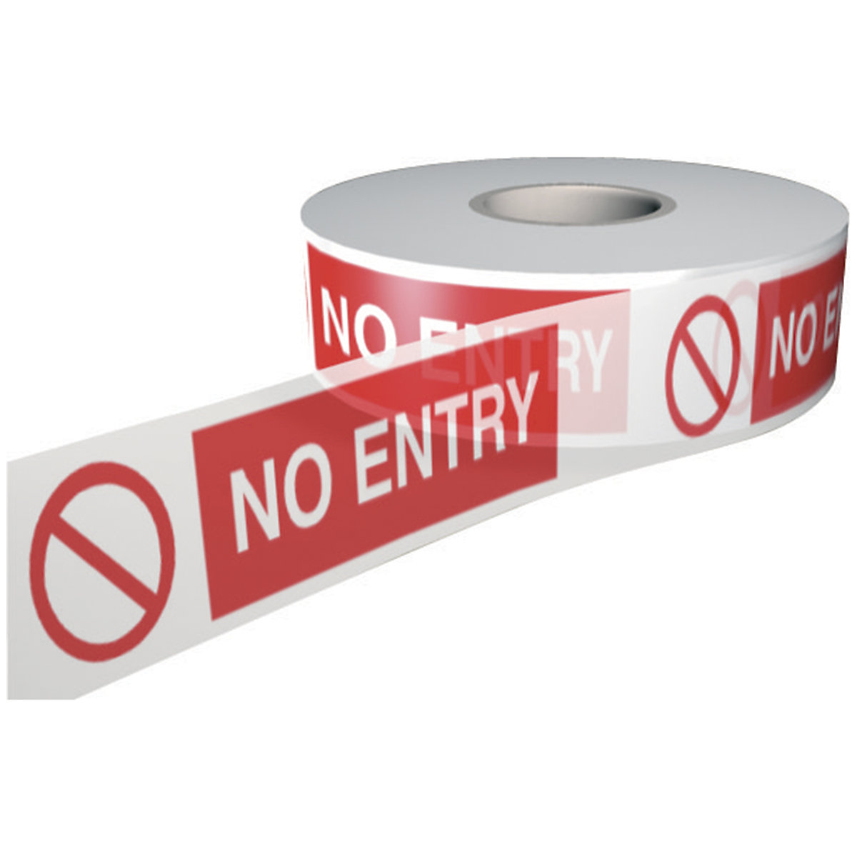 Non Adhesive Barrier Tape, Non Adhesive Barrier Tape, Non Adhesive Barrier Tape | No Entry Red & White | 75mm High x 250 Metre Roll-0