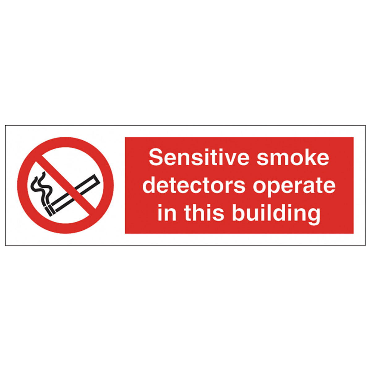 Sensitive Smoke Detectors Safety Sign