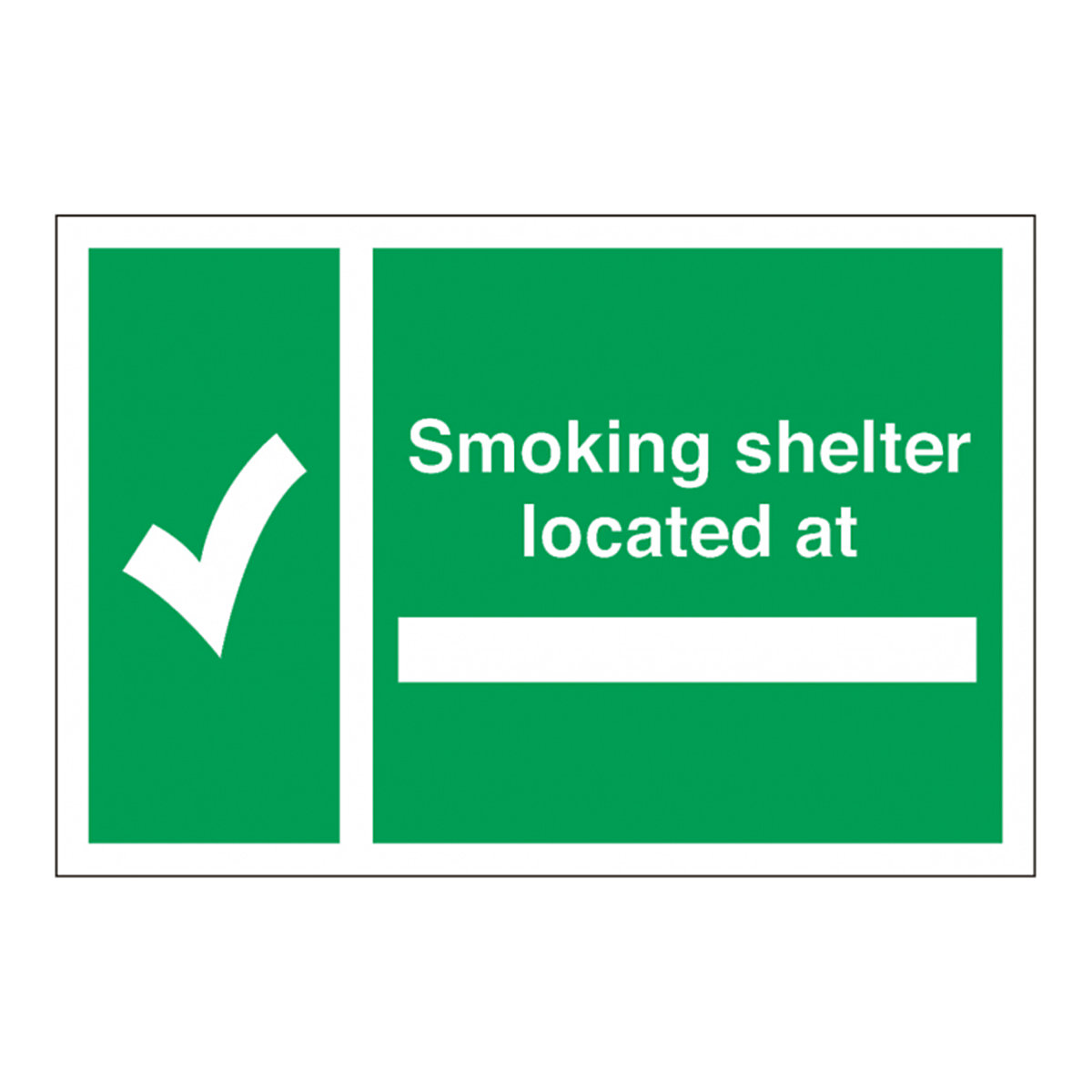 Smoking Shelter Located At Safety Sign
