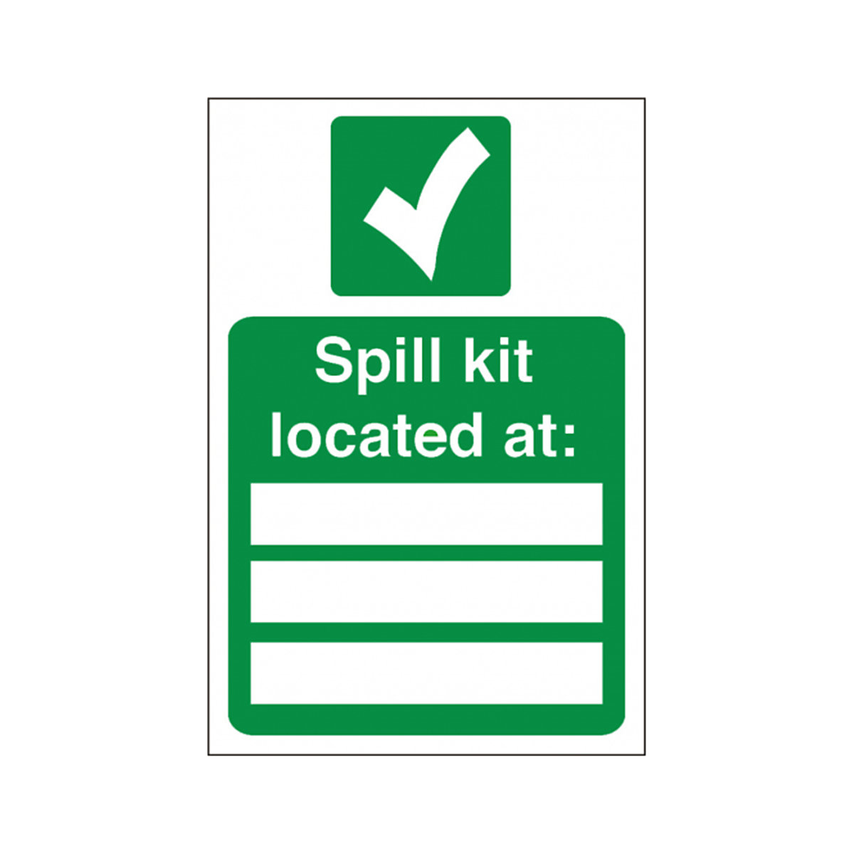 Spill Kit Located Safety Sign