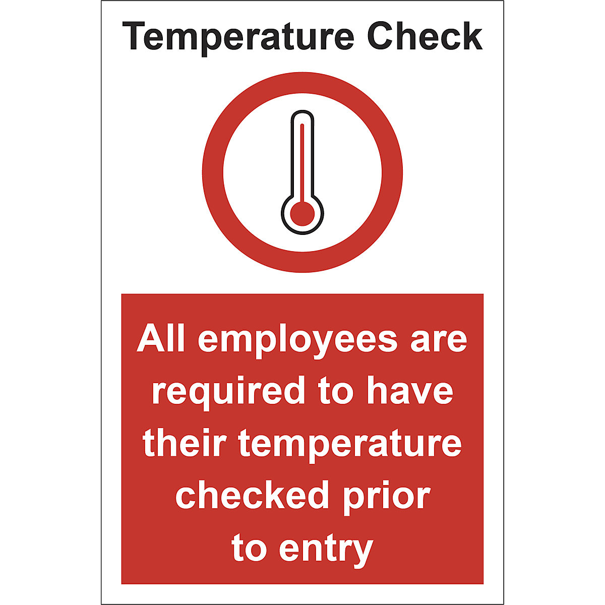 Temperature Check Safety Sign